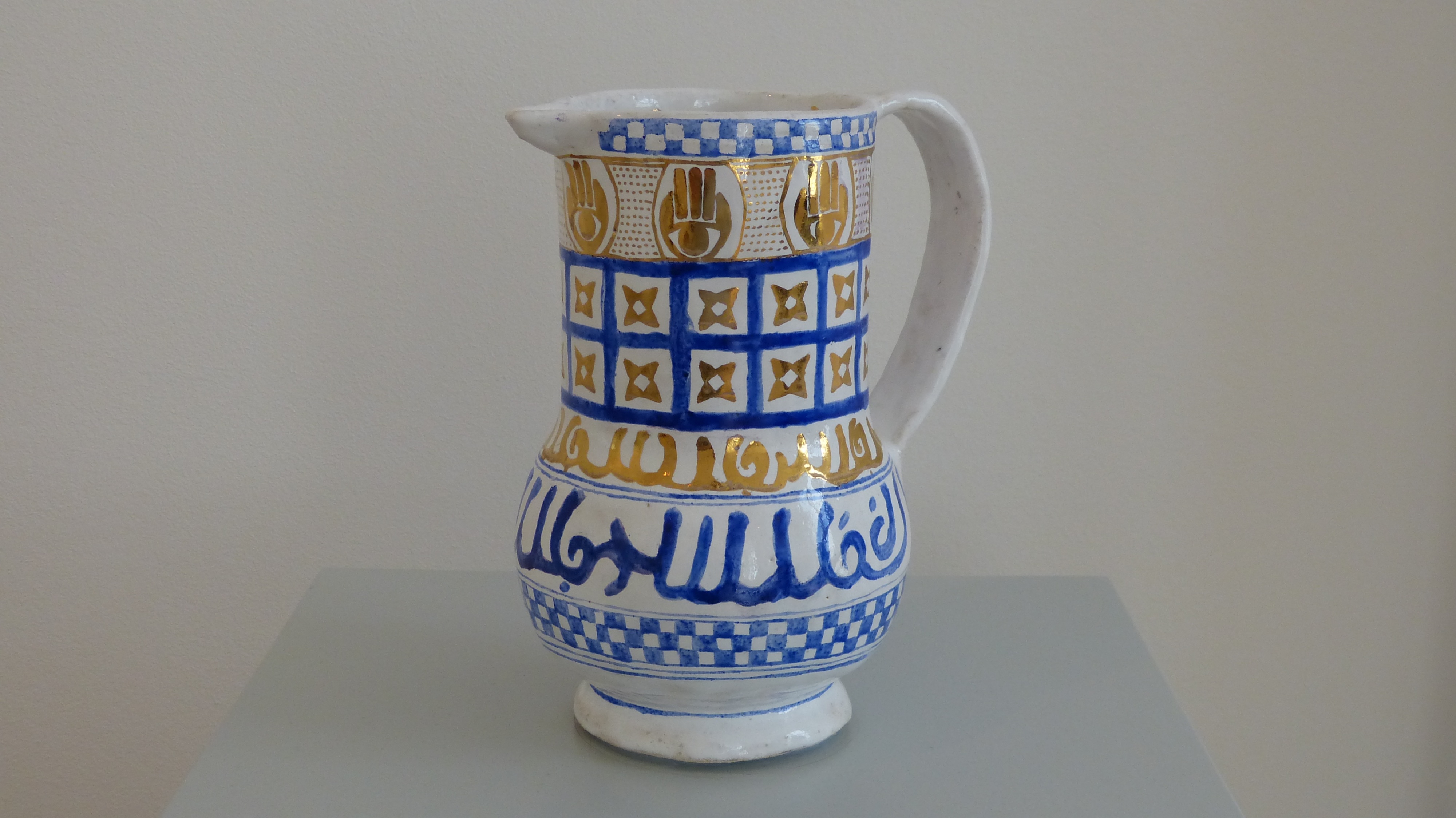 container, jar, glass - material, fragile, wall - building feature, krug, mug, blue, painted, pattern, single object, cup, studio shot, water jug, close-up, HD Wallpaper