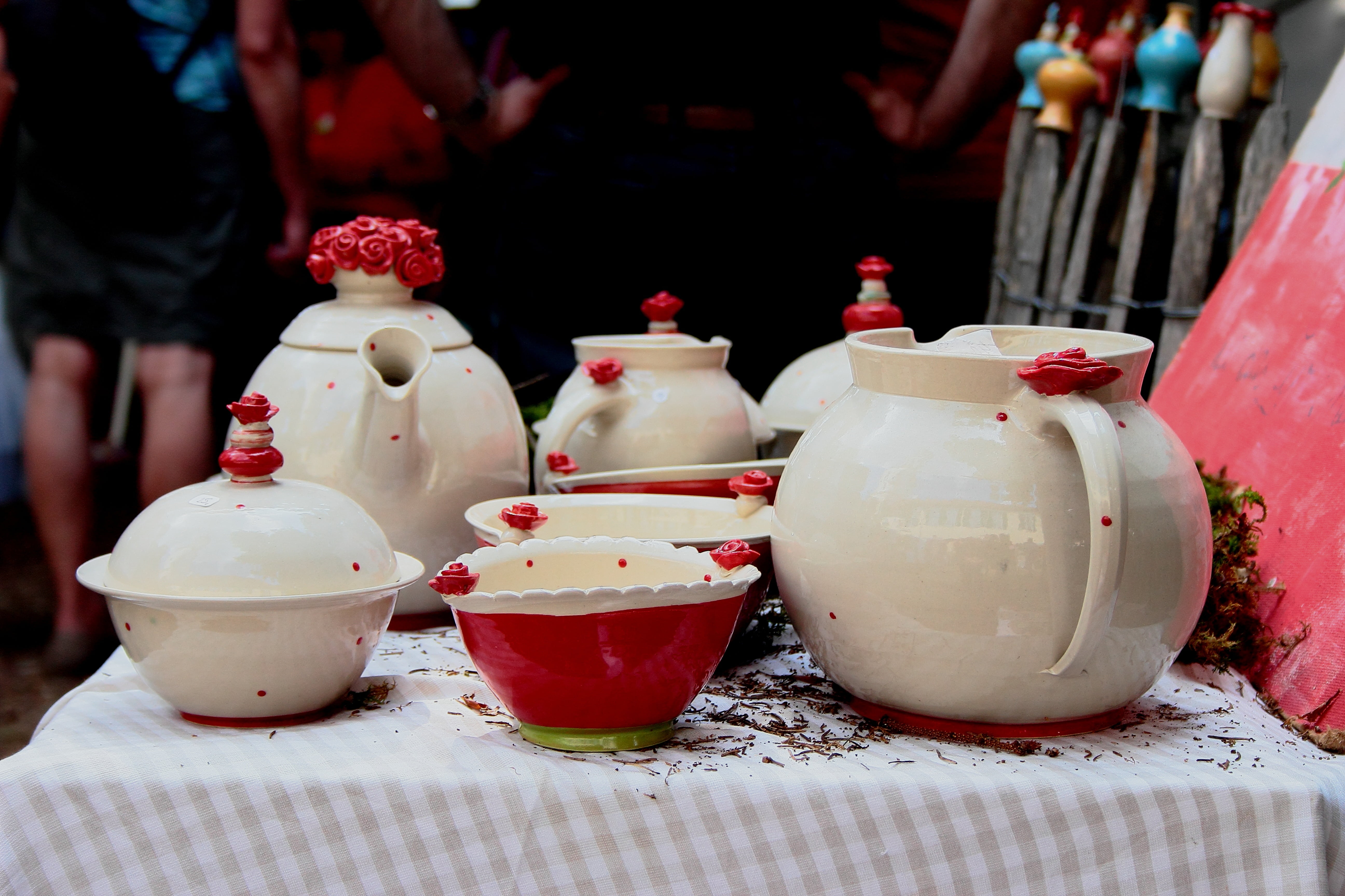 food, still life, art and craft, for sale, indoors, side by side, large group of objects, ceramic, 5K, tableware, table, food and drink, bowls, container, HD Wallpaper