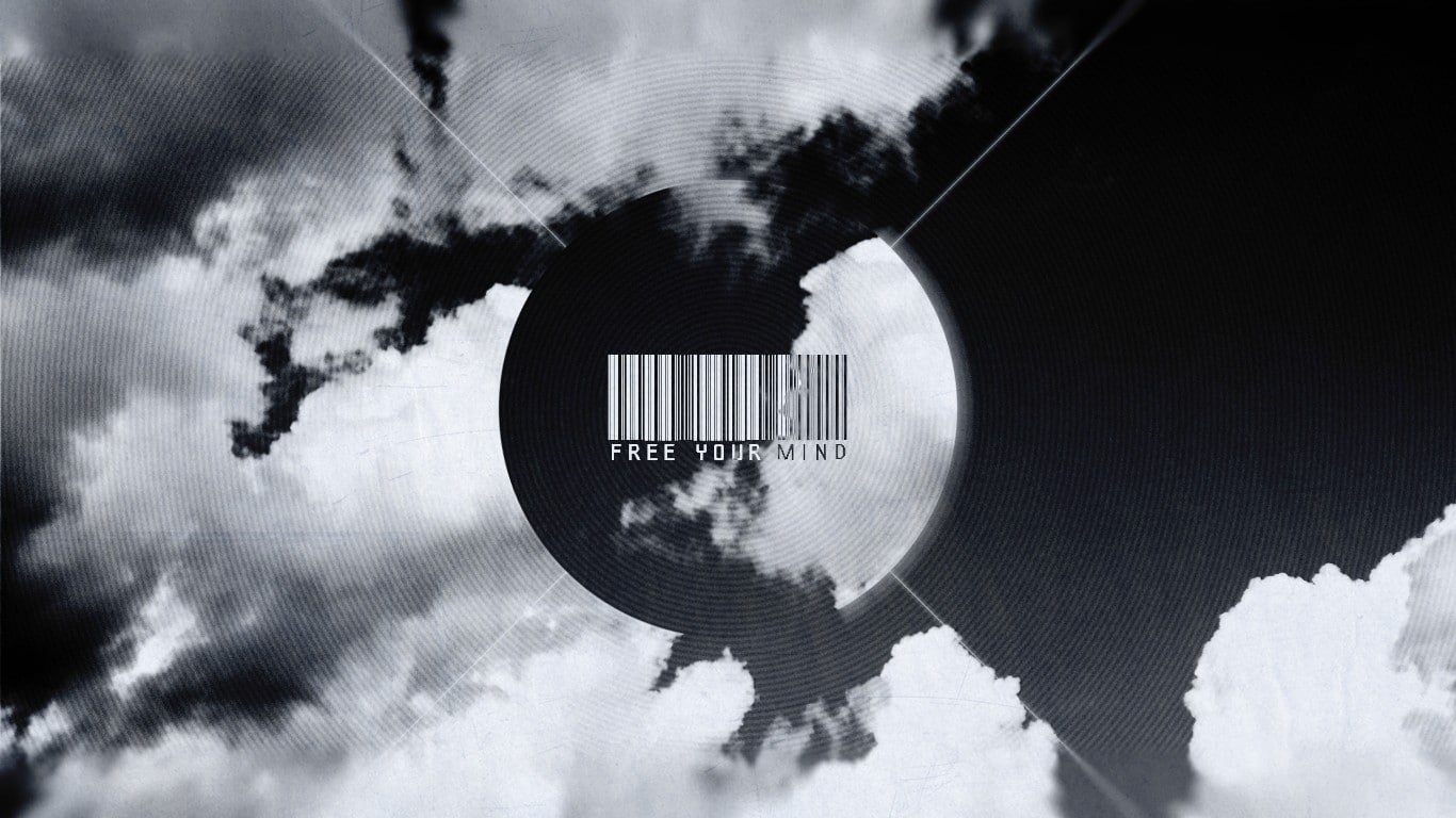 clouds, 720P, barcode, digital art, monochrome, typography, HD Wallpaper