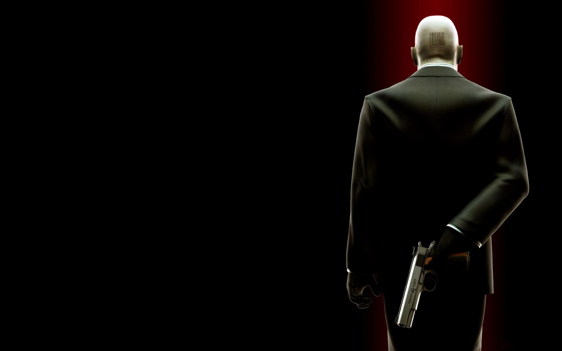1080P, bald, barcode, hitman, HD Wallpaper
