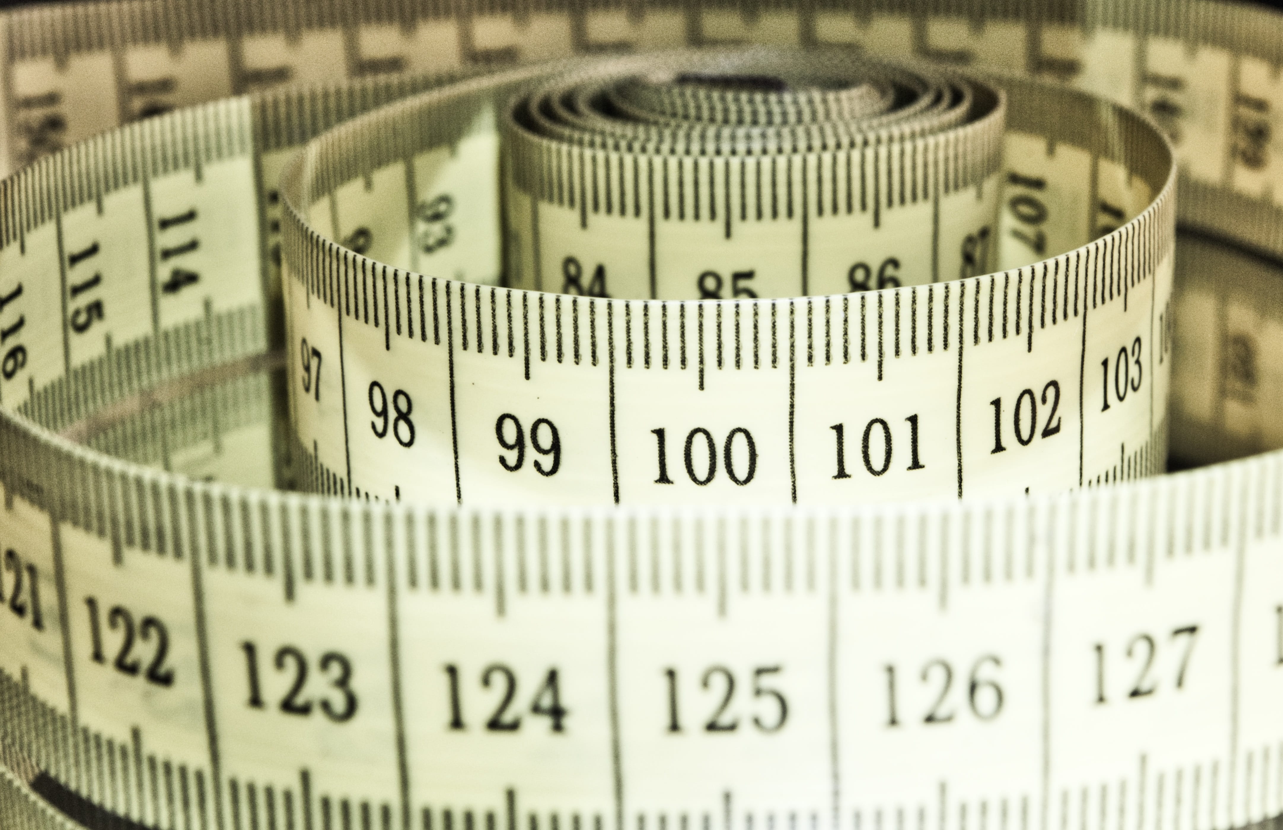 food, tape measure, label, focus on foreground, band, communication, paper, still life, indoors, pattern, dieting, length, instrument of measurement, no people, HD Wallpaper