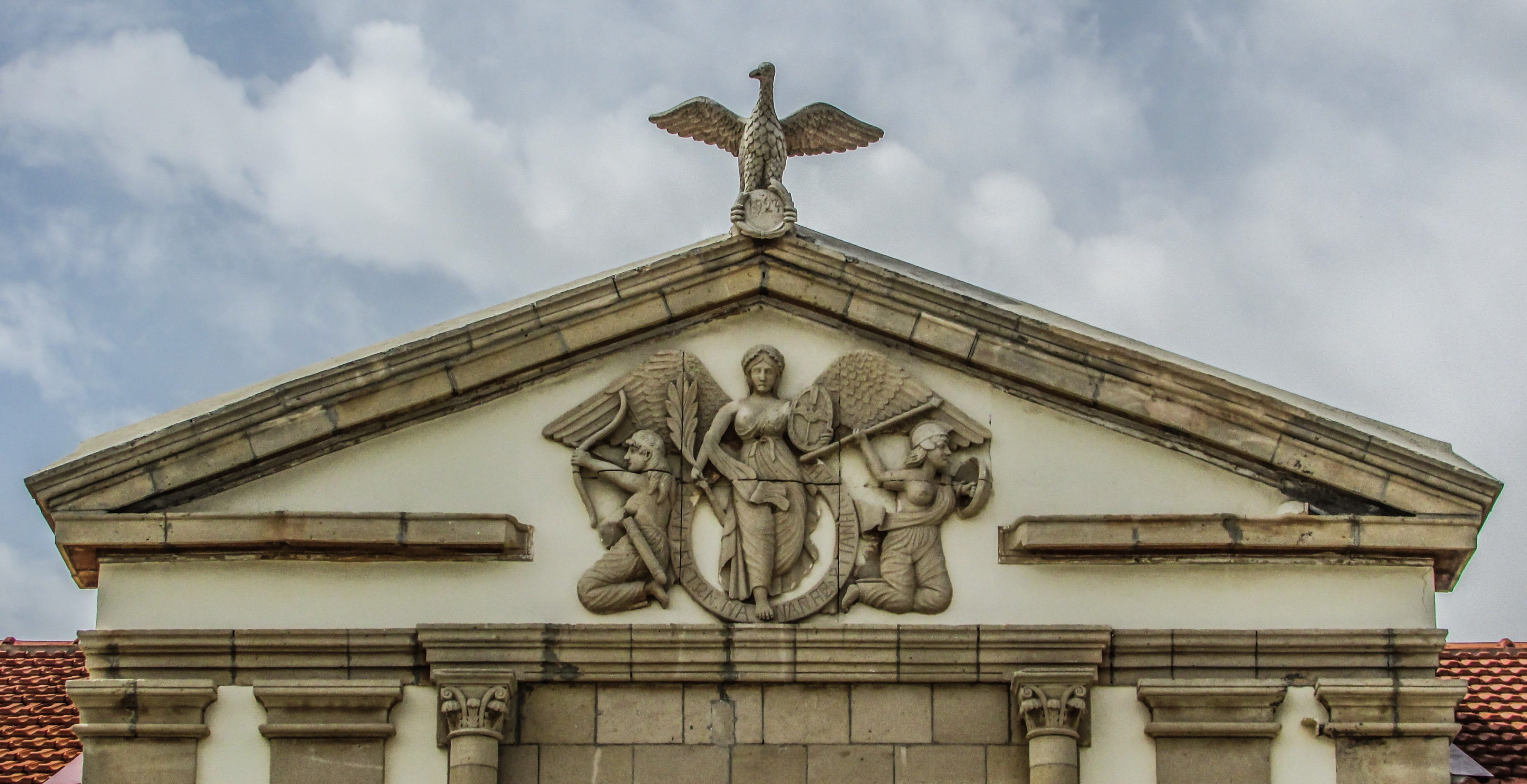 male likeness, the past, creativity, cyprus, architectural column, day, representation, pediment, religion, craft, cloud - sky, statue, outdoors, ornate, HD Wallpaper