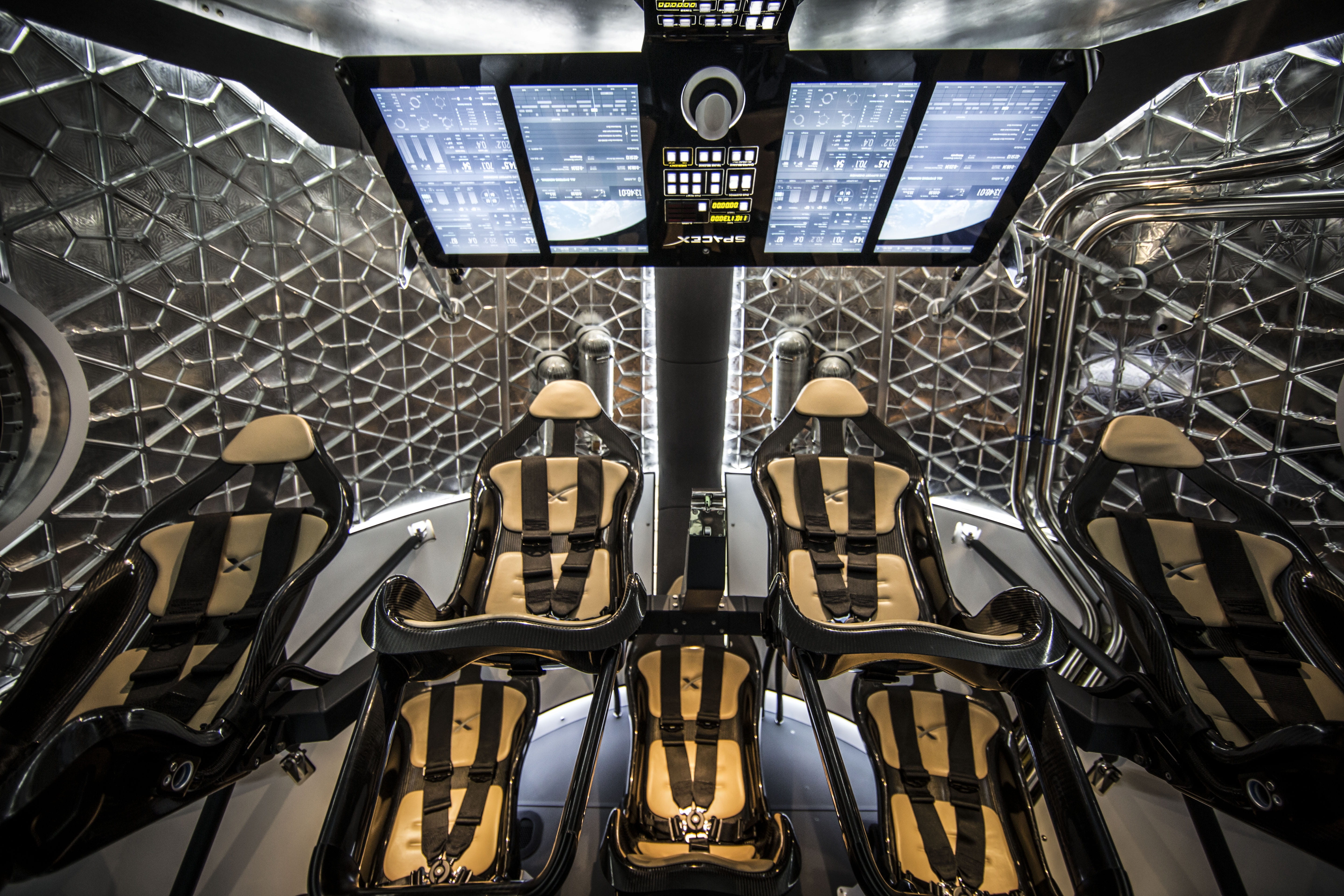 text, spacex, spacecraft, science, studio, control, illuminated, yellow, room, exploration, no people, communication, seven, 5K, space module, astronauts, HD Wallpaper