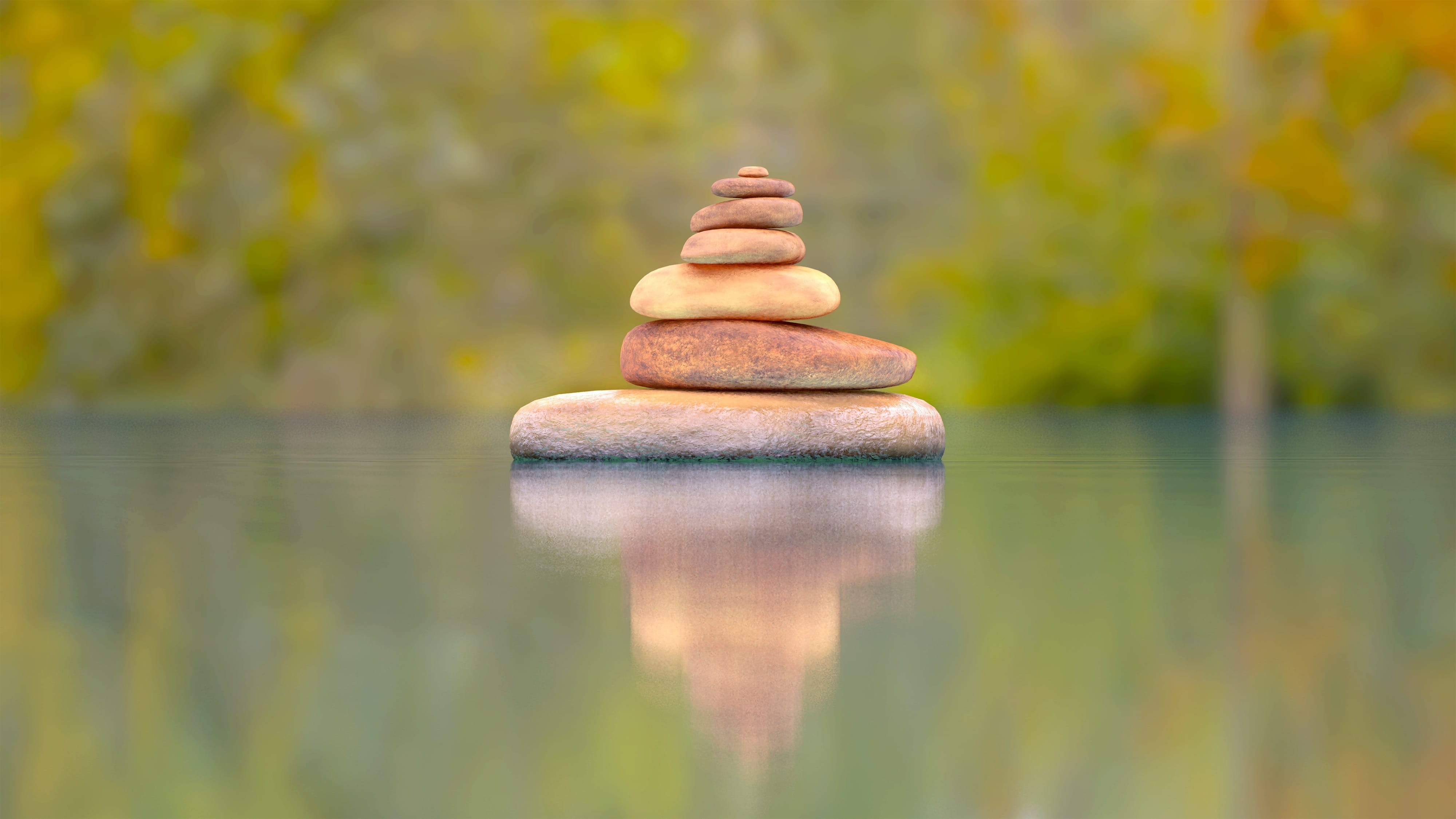 no people, beautiful, rocks, tranquility, water, blender, stones, pebble, day, reflection, scenic, stone, simple, forest, stone - object, architecture, HD Wallpaper
