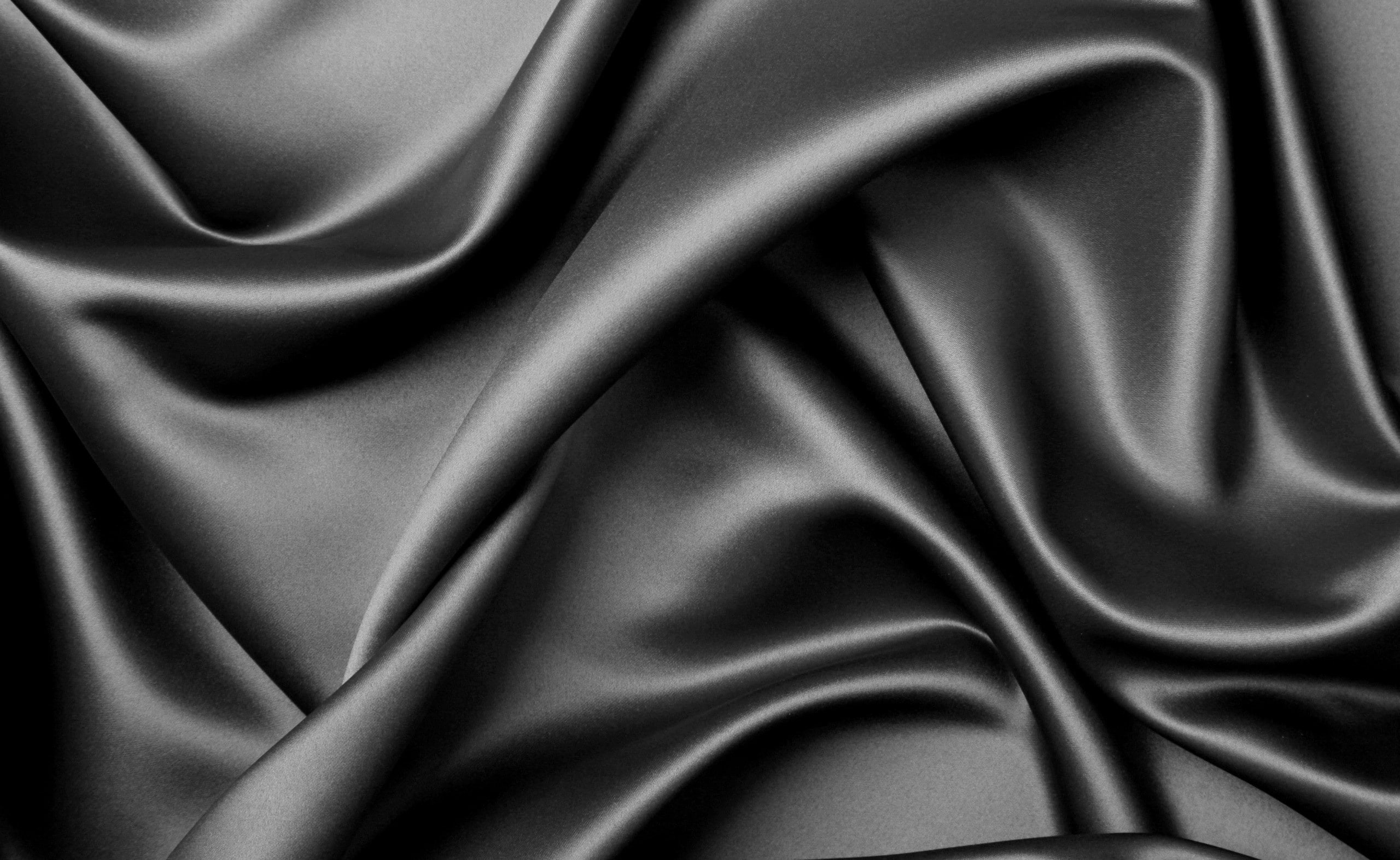 dark, indoors, abstract backgrounds, Silk, softness, textured, no people, textured effect, ornate, rippled, luxury, elegance, full frame, Black, satin, HD Wallpaper