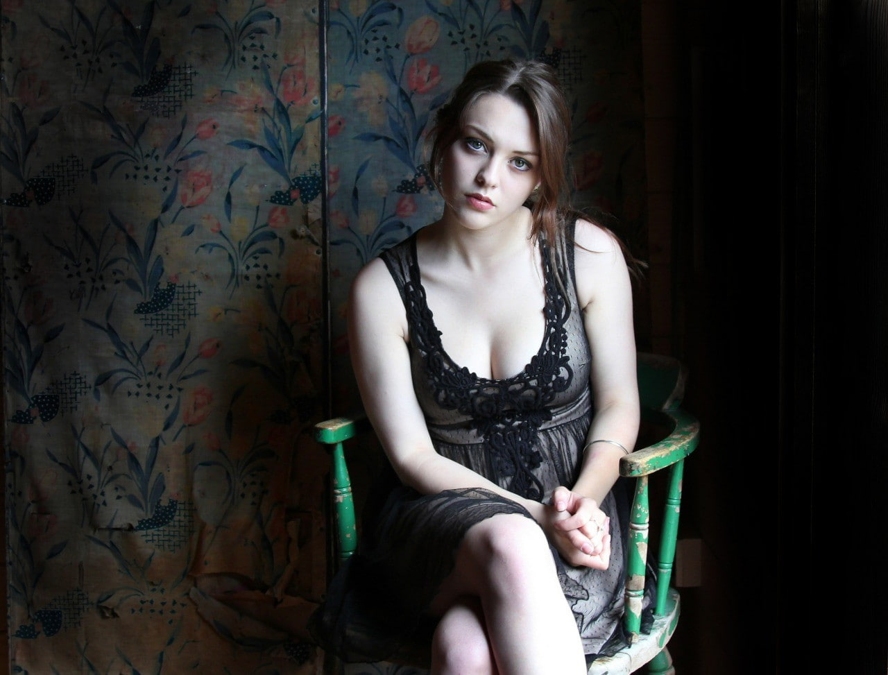 Black Dress, cleavage, Imogen Dyer, 720P, HD Wallpaper