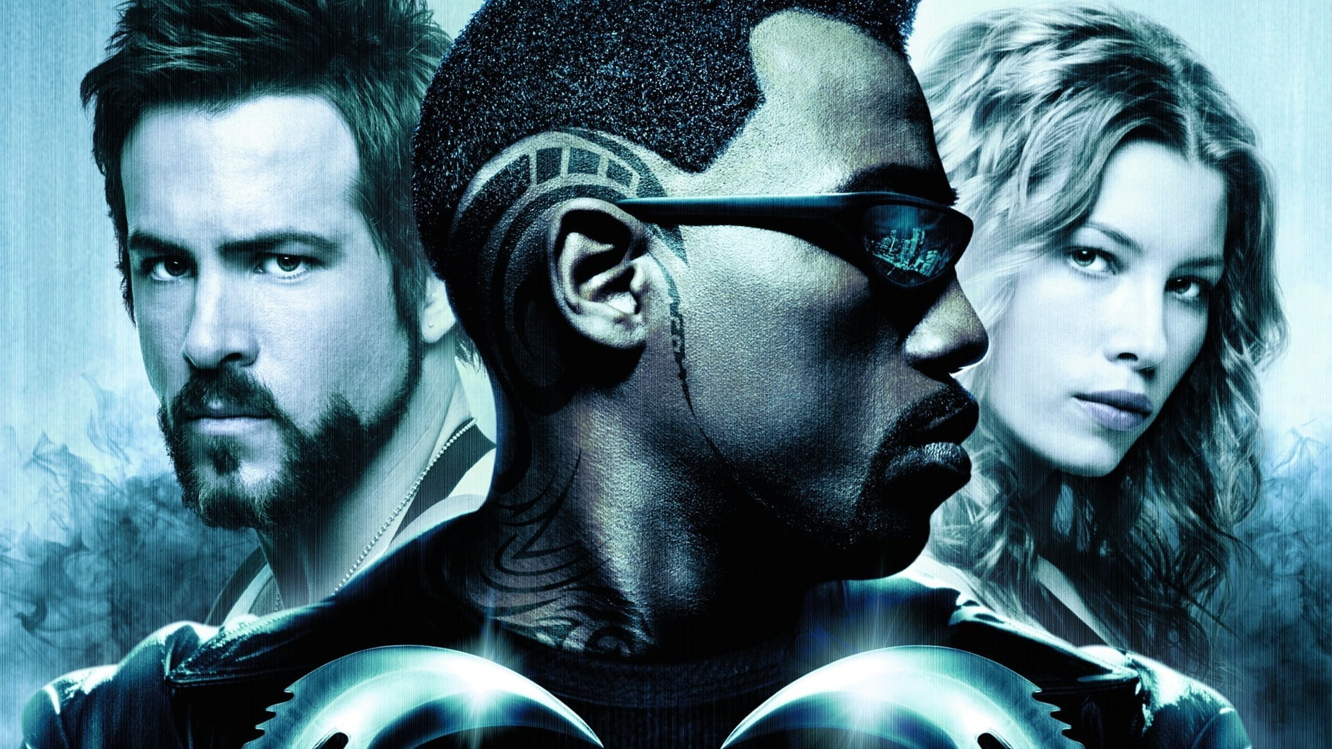 young men, togetherness, lifestyles, headshot, looking, movies, friendship, Ryan Reynolds, digital composite, 1080P, portrait, Blade Trinity, young adult, HD Wallpaper