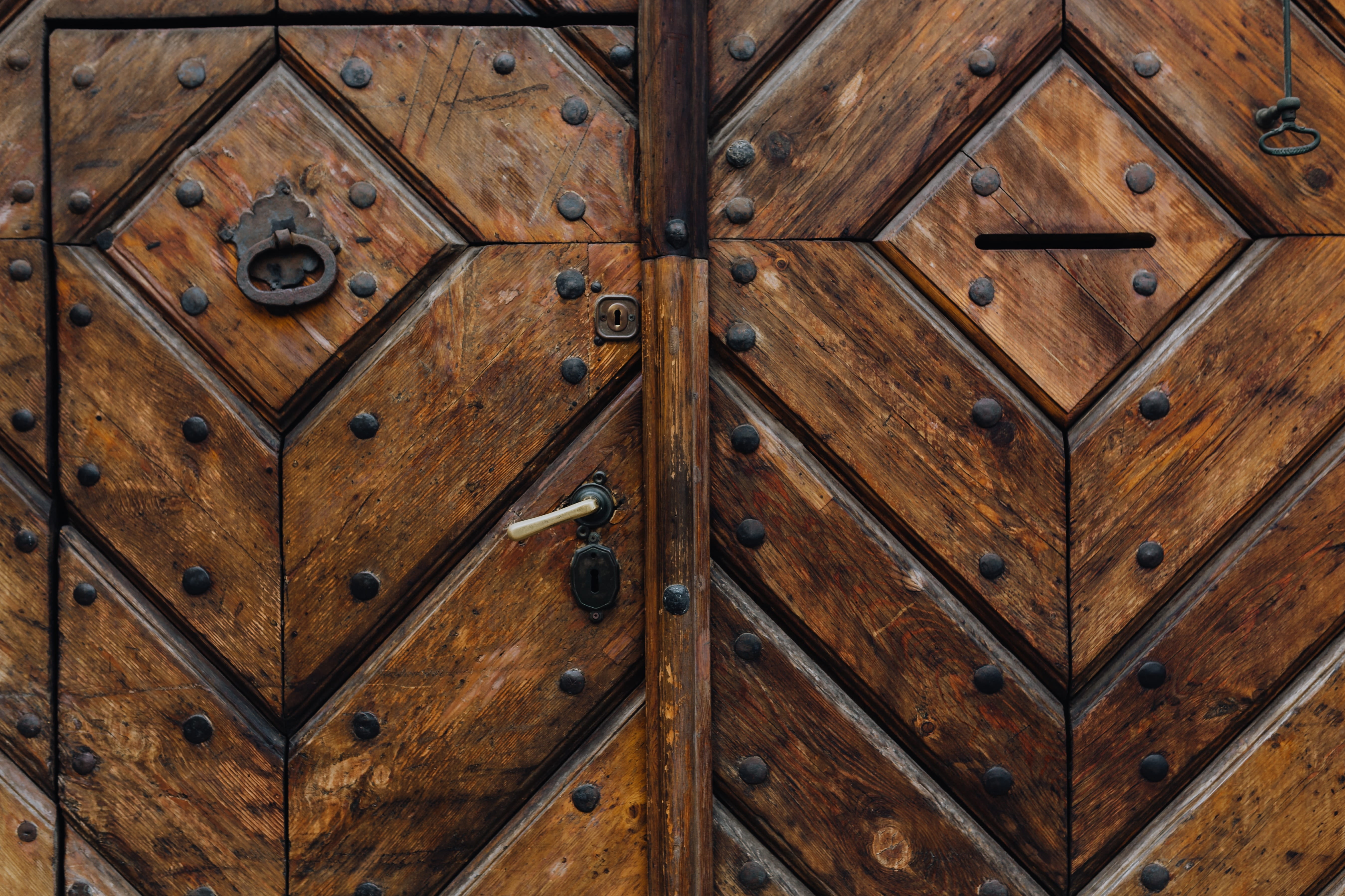 no people, old, brown, sculpted, rappers, backgrounds, architecture, ornamented, wood - material, vintage, design, protection, door, textured, 5K, closed, HD Wallpaper