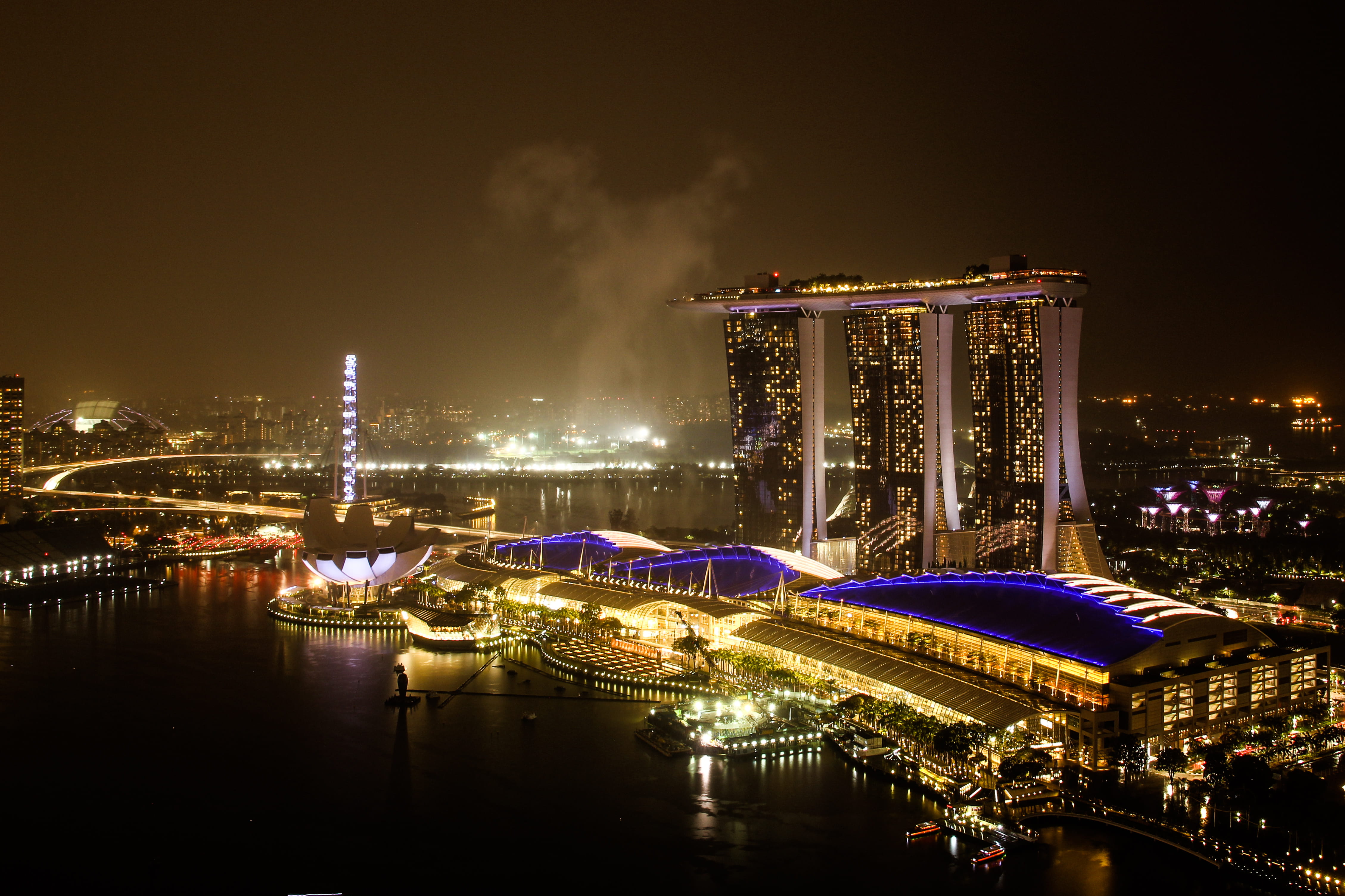 travel destinations, downtown, theater, building exterior, interior design, town, room, water, sky, city, stadium, built structure, illuminated, aerial, HD Wallpaper