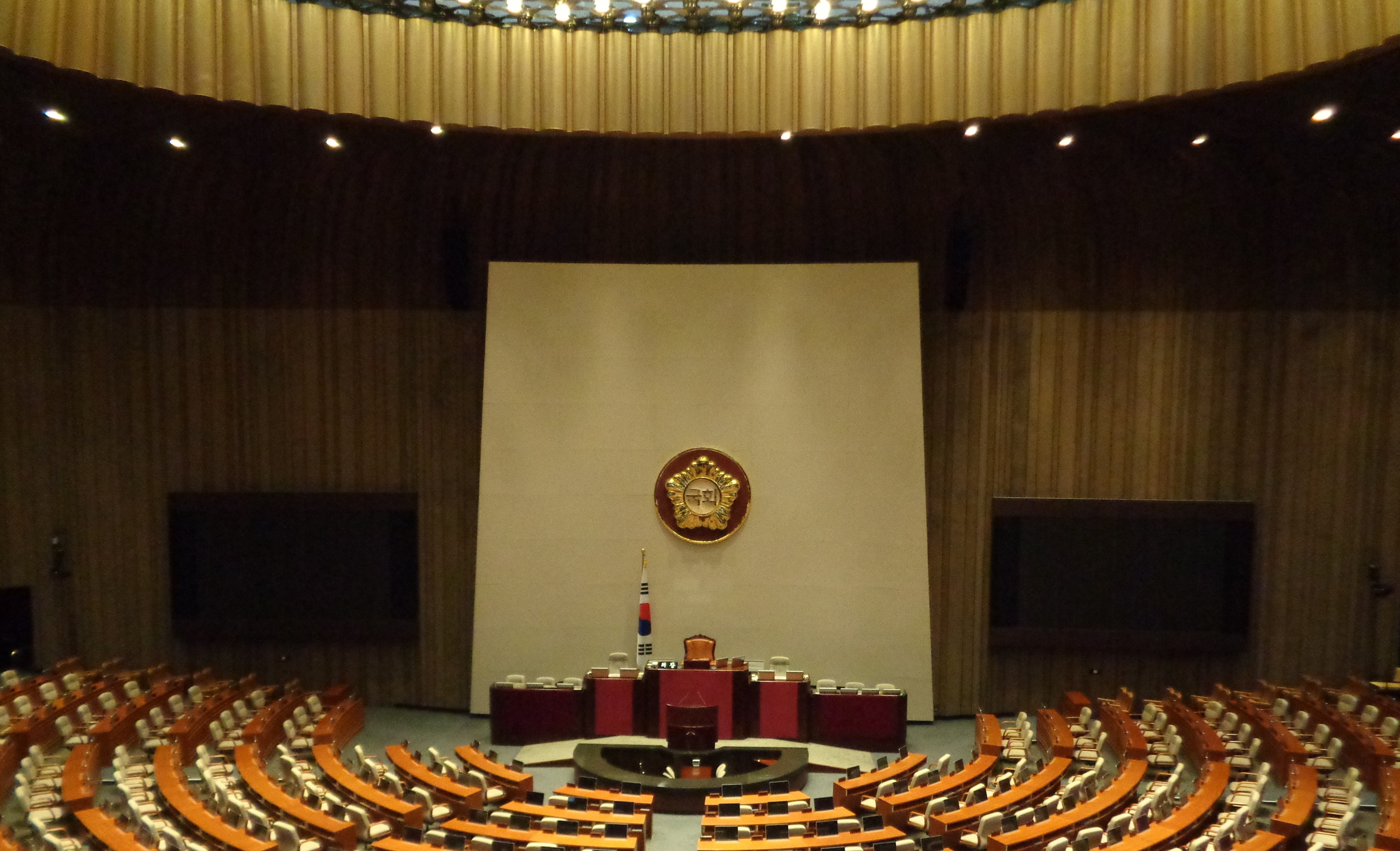 Yeouido, houses of parliament, Politics, illuminated, korea national assembly, indoors, no people, chair, preparation, performing arts event, authority, HD Wallpaper