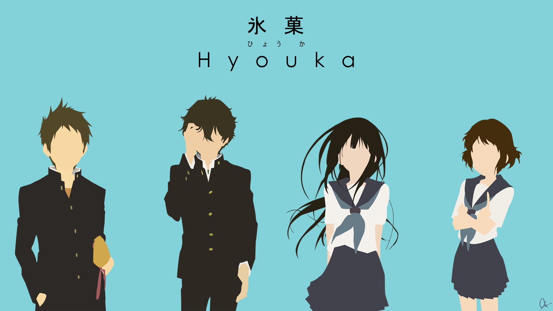 digital composite, Oreki Houtarou, technology, males, business, studio shot, business person, group of people, young men, women, Ibara Mayaka, blue, men, HD Wallpaper