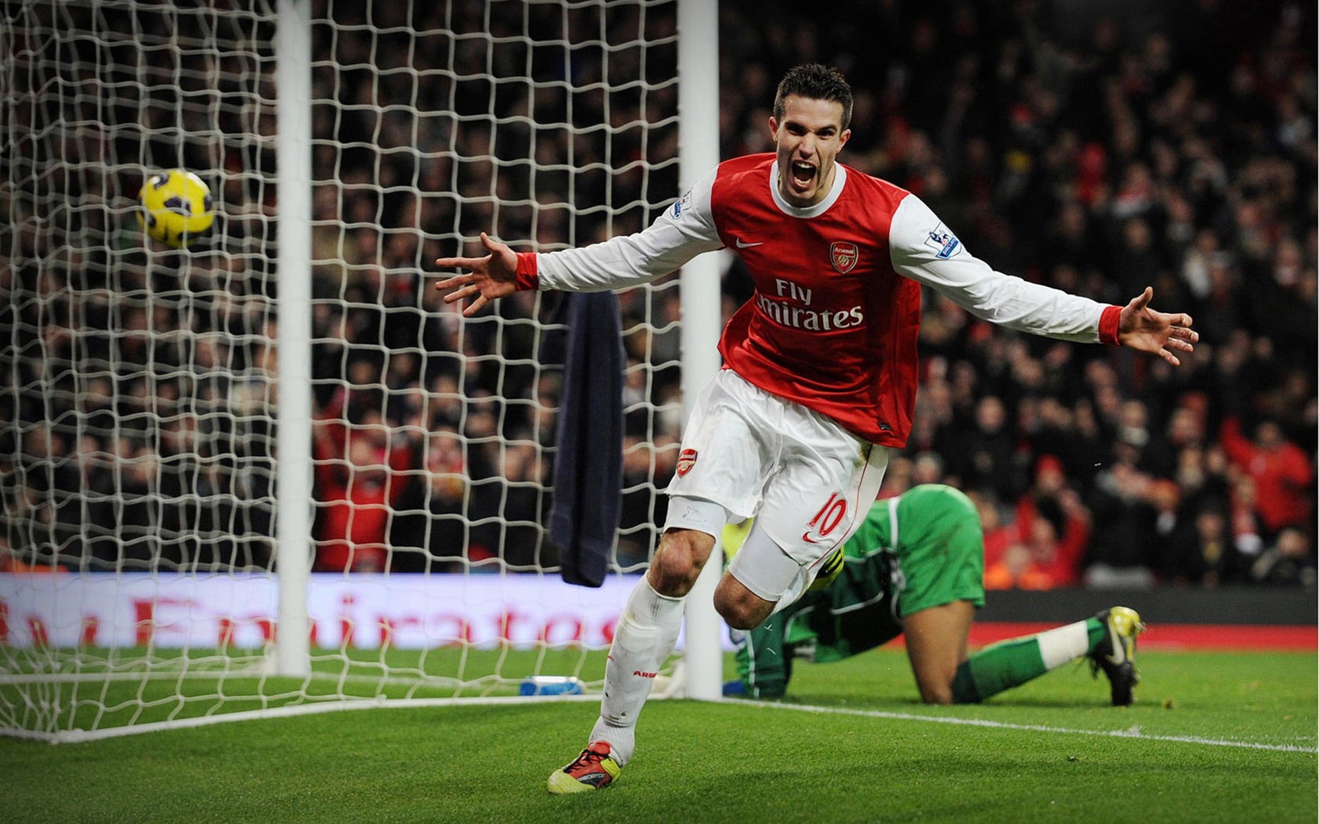 printed, arsenal, white, long, em, star, emirates, young, sleeve, van, robin, men, soccer, red, jersey, persie, s, 1080P, HD Wallpaper