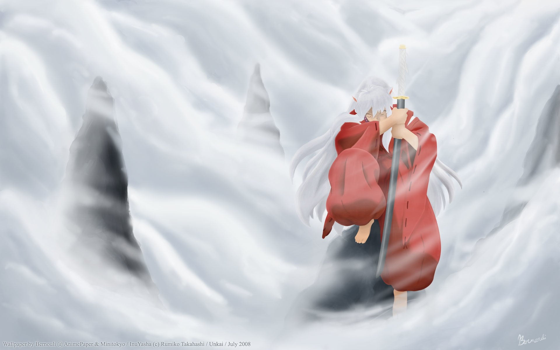 beauty in nature, white color, indoors, sheet, close-up, Anime, 1080P, no people, red, food and drink, still life, InuYasha, InuYasha (Character), studio shot, HD Wallpaper