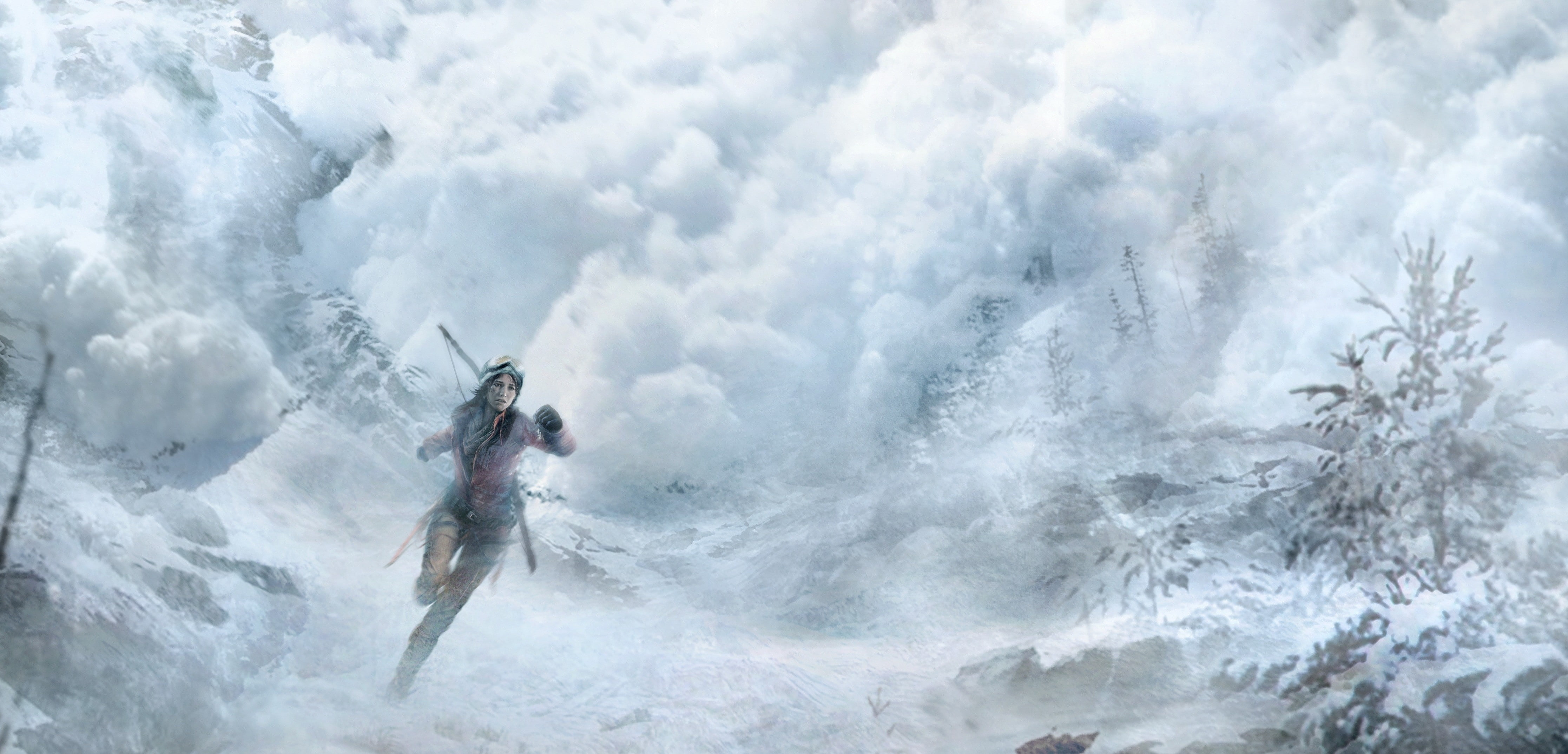 winter, one person, sport, 4K, motion, excitement, adventure, adult, snow, water, Rise of the Tomb Raider, outdoors, mountain, nature, beauty in nature, HD Wallpaper