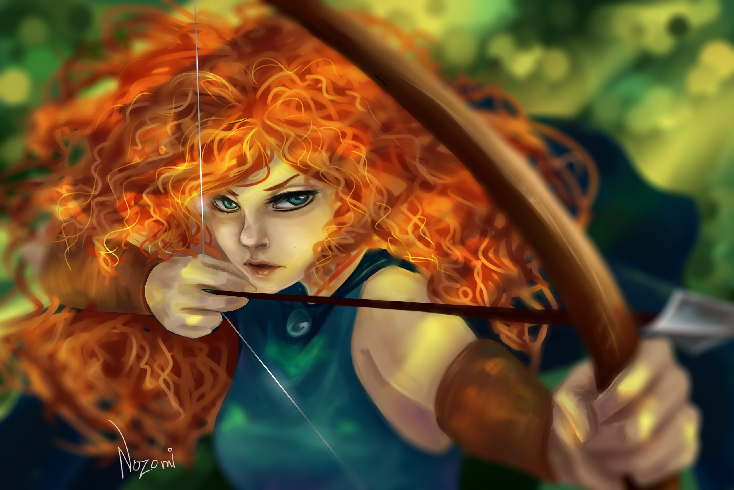 Merida, redhead, 2K, beautiful woman, beauty, hairstyle, fashion, women, adult, young women, red, Brave, human Face, people, looking at camera, females, HD Wallpaper