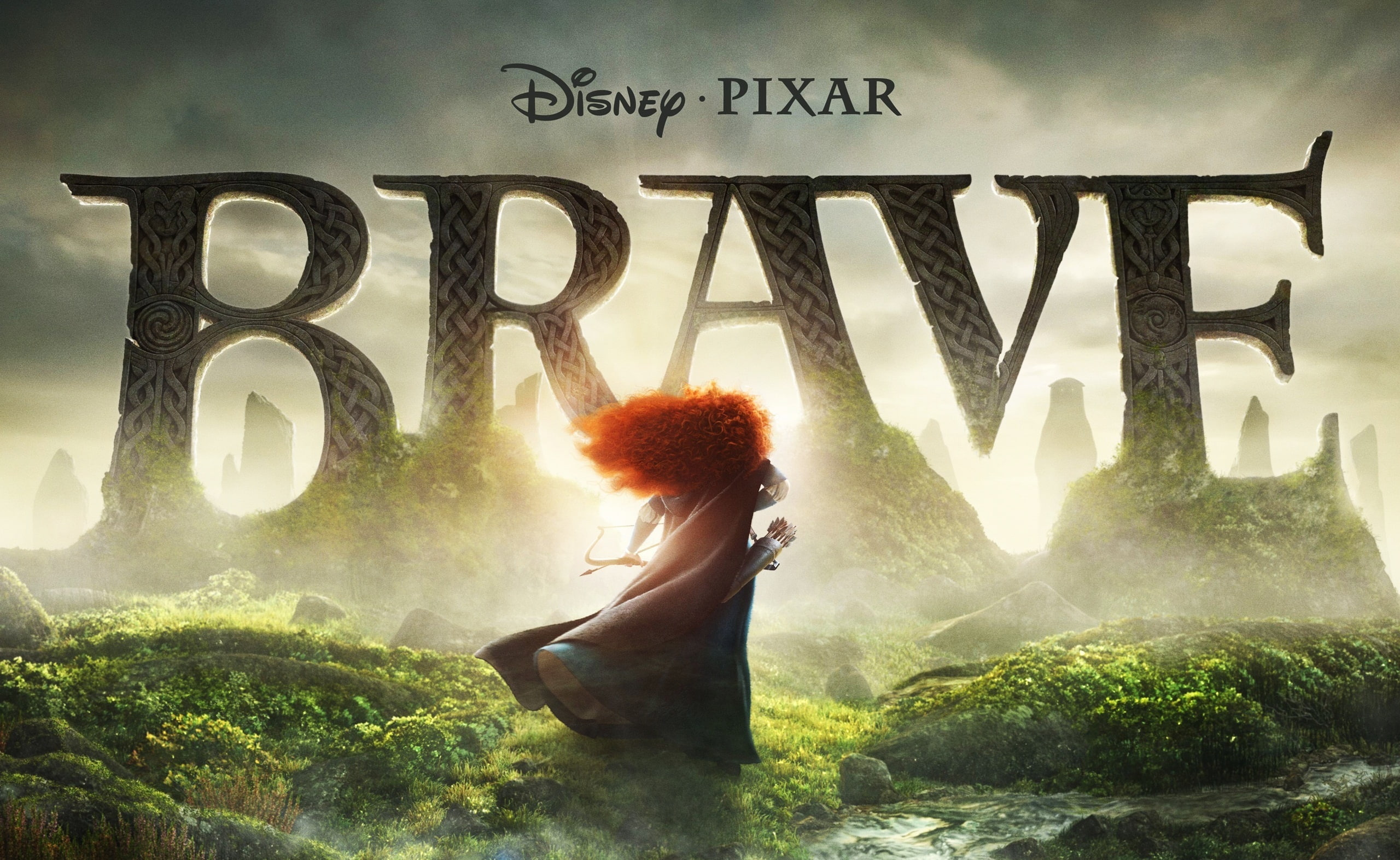 message, Brave, casual clothing, outdoors, animation movie, merida, Cartoons, pixar, Disney, adult, western script, curly hair, water, communication, nature, HD Wallpaper