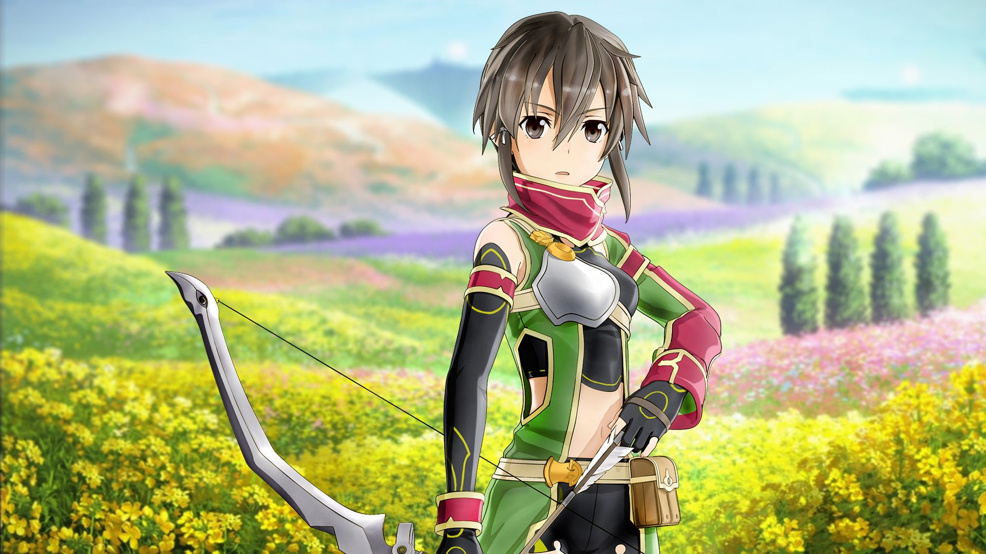 Sword Art Online, bow and arrow, Asada Shino, anime, anime girls, 1080P, bow, HD Wallpaper