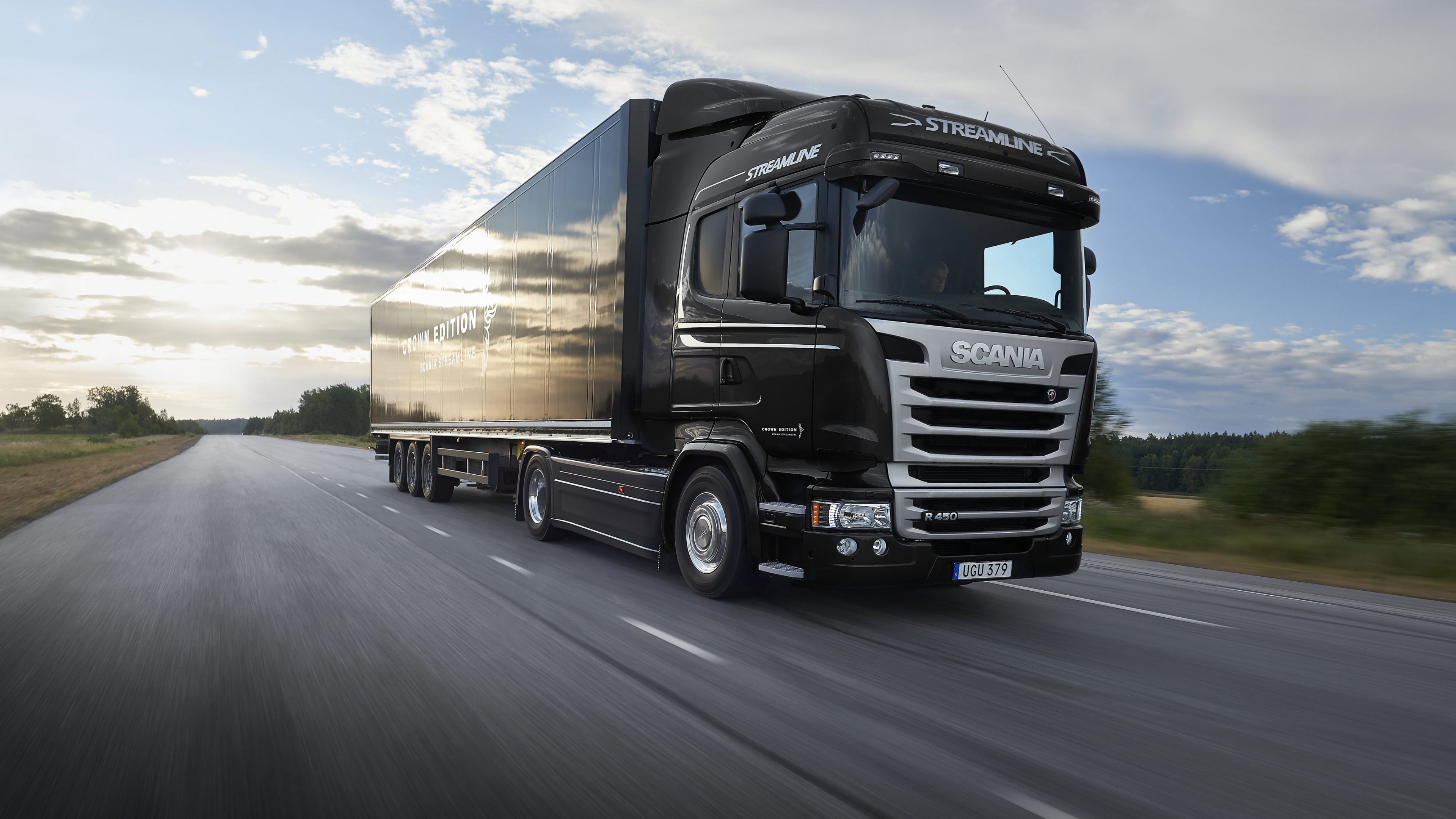 Scania R520, crown edition, black, 4K, track, HD Wallpaper