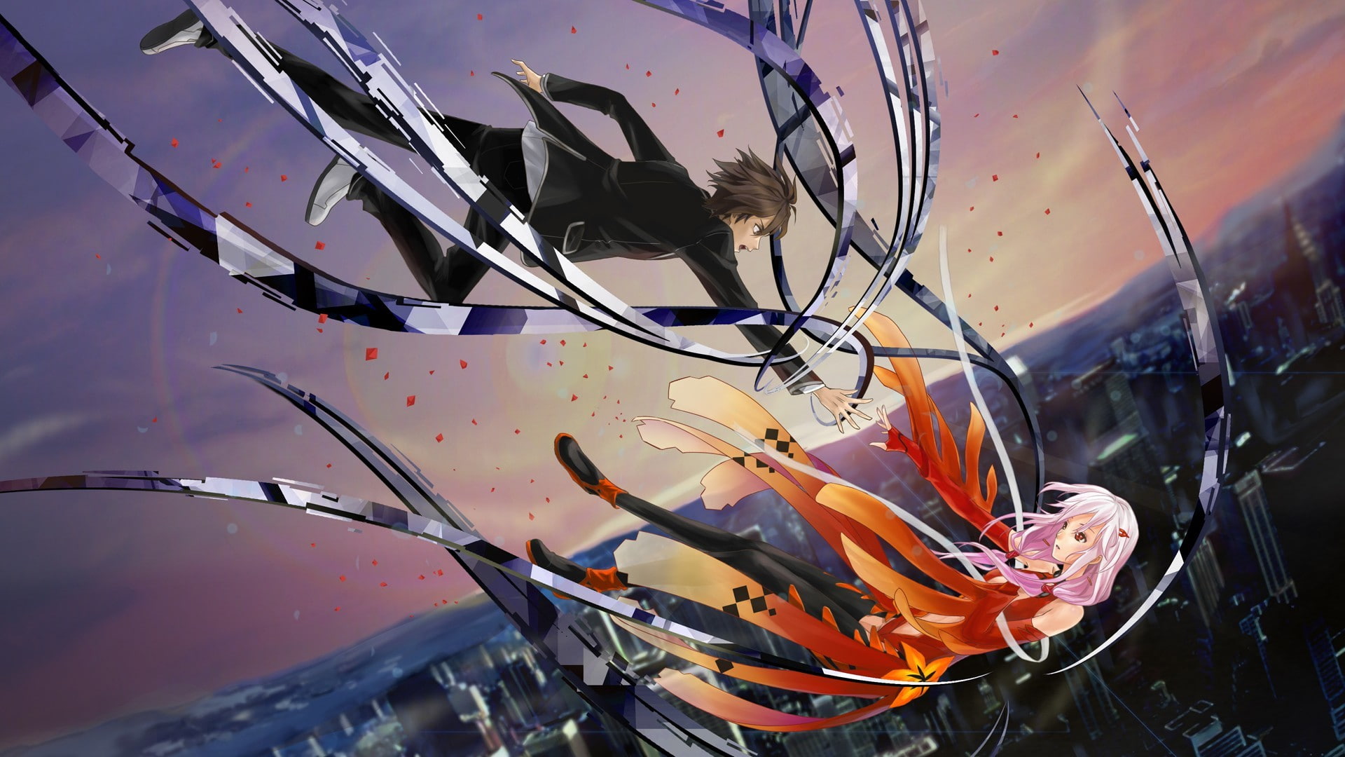 anime, day, close-up, glass - material, Guilty Crown, 1080P, multi colored, focus on foreground, art and craft, nature, decoration, manga, outdoors, sky, HD Wallpaper