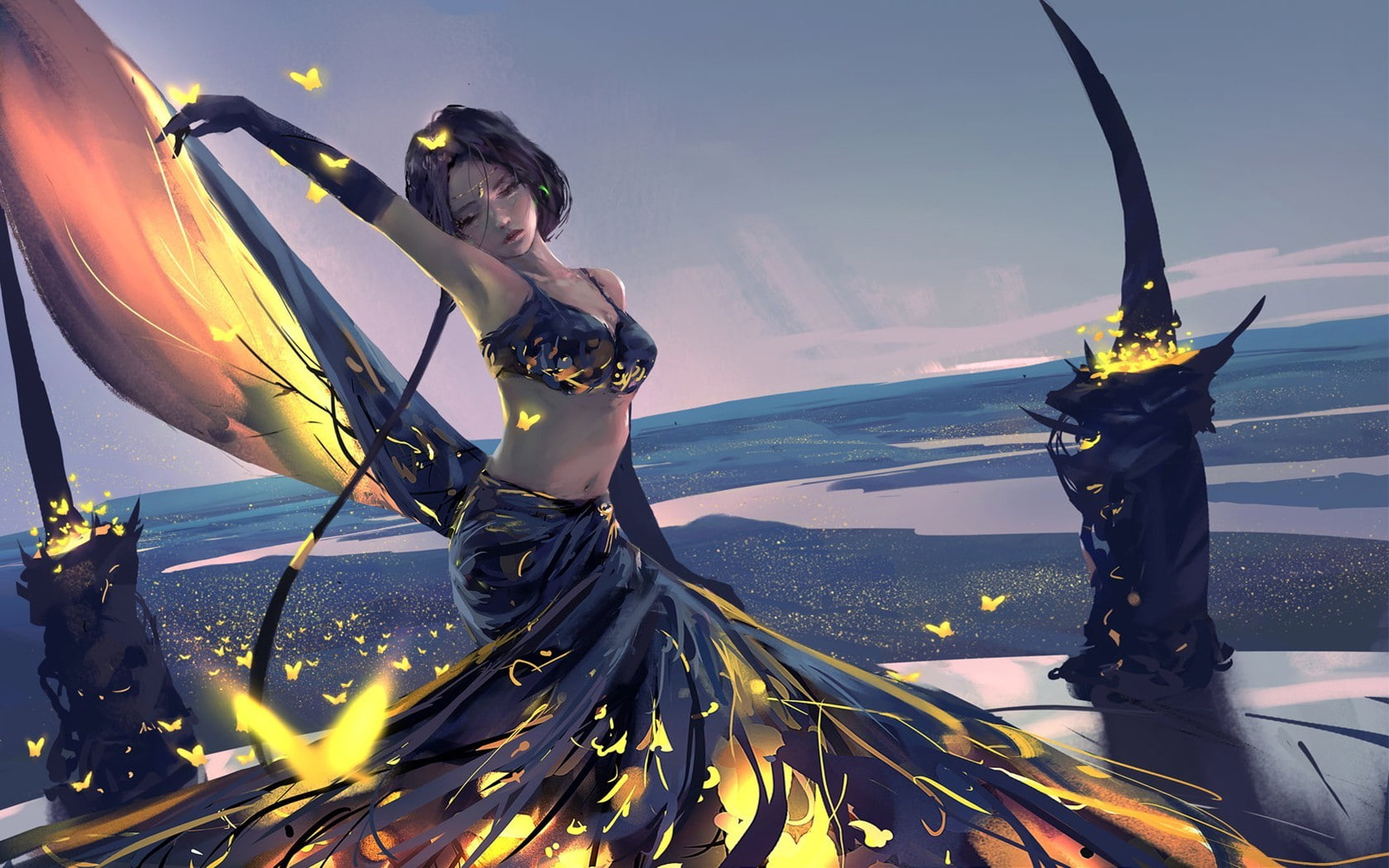 fantasy Art, women, WLOP, Ghost Blade, painting, 720P, HD Wallpaper