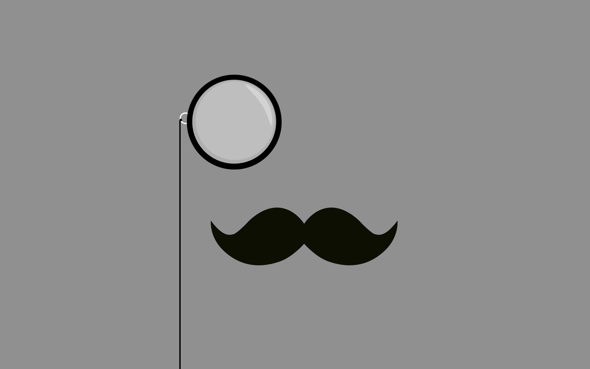 1080P, Minimalistic Mustache Monocle, HD Wallpaper