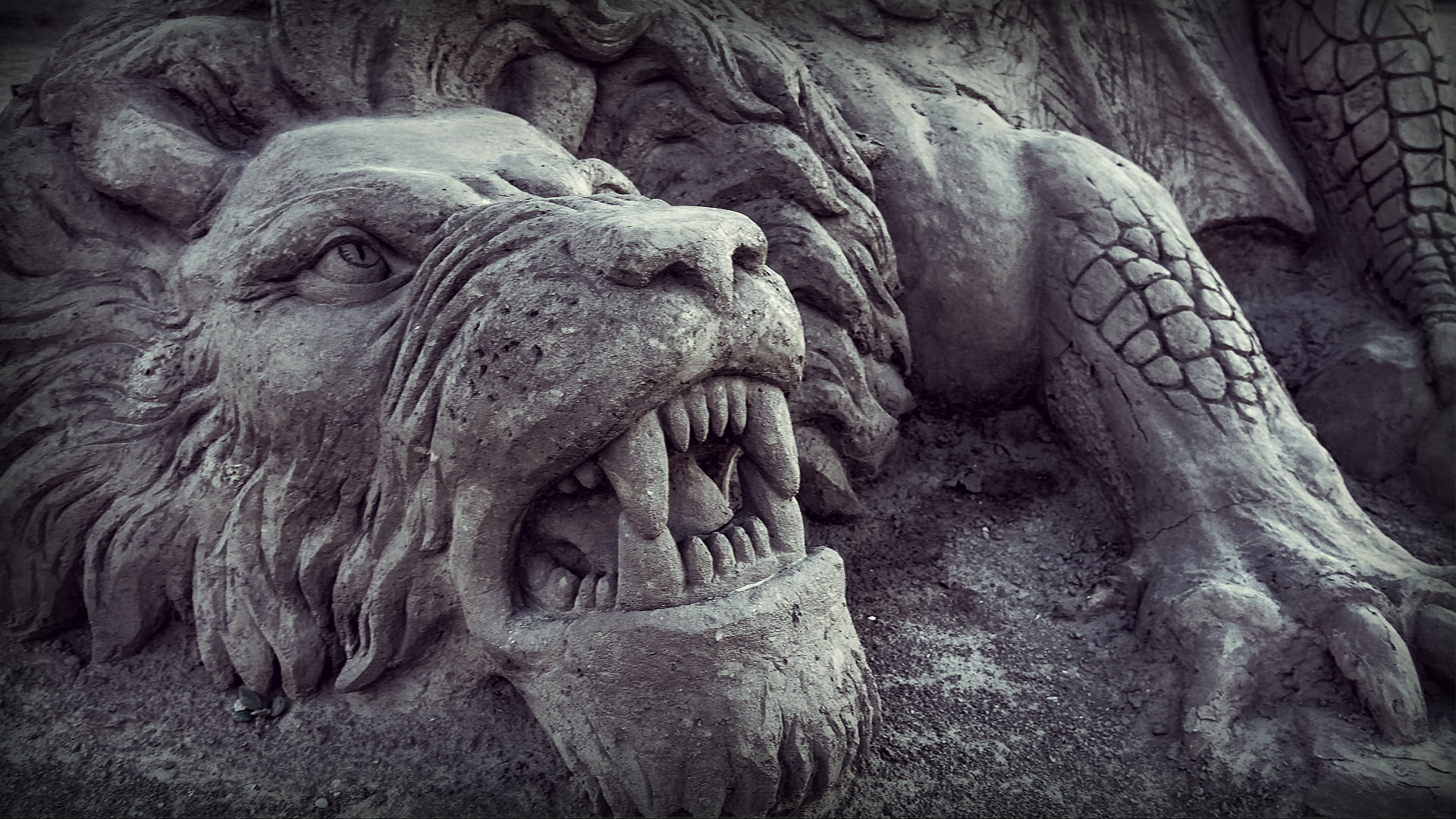 representation, statue, day, the past, art and craft, creativity, solid, 1080P, lion, history, male likeness, human representation, no people, close-up, HD Wallpaper