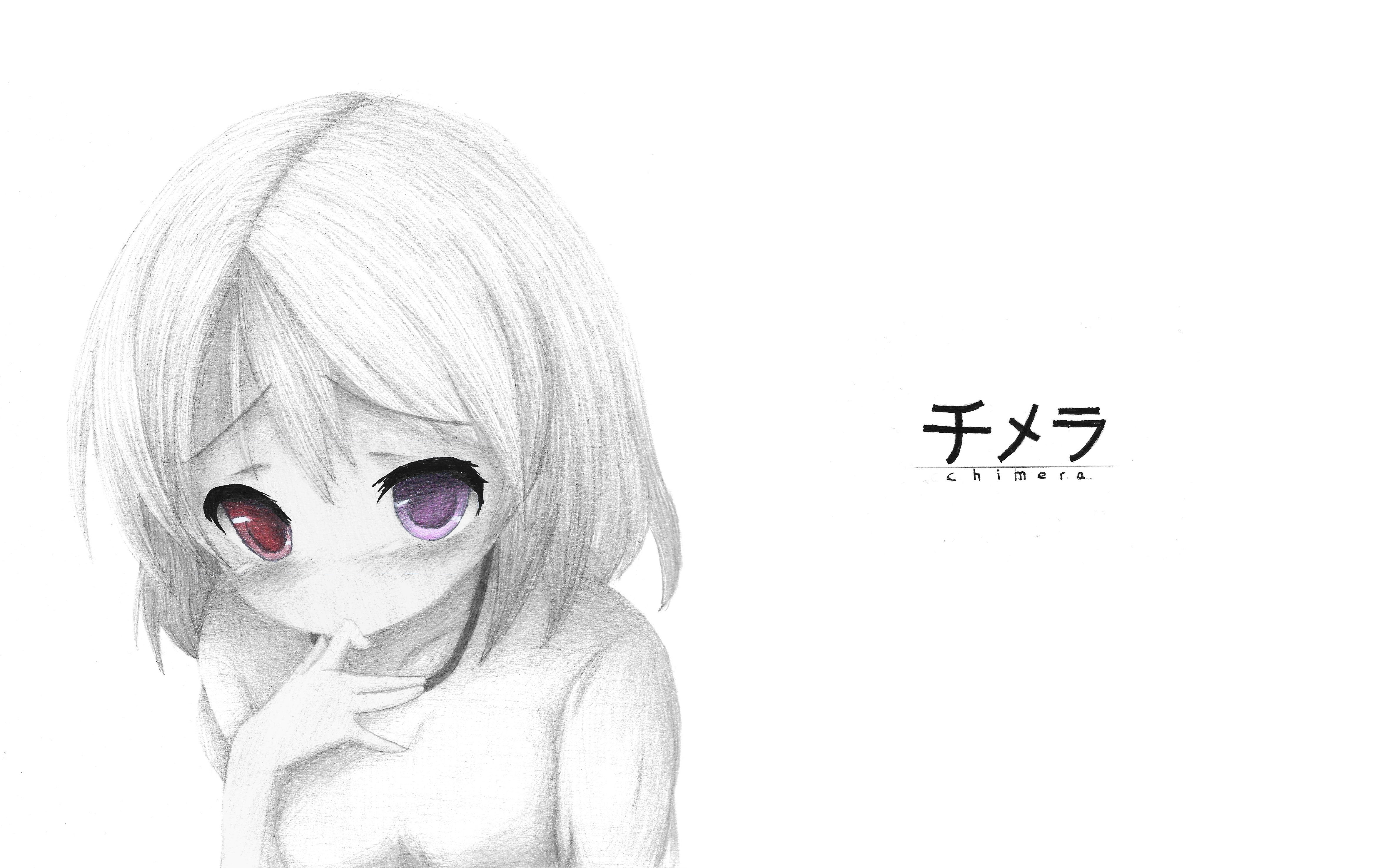 original characters, white hair, 4K, Chimera, HD Wallpaper