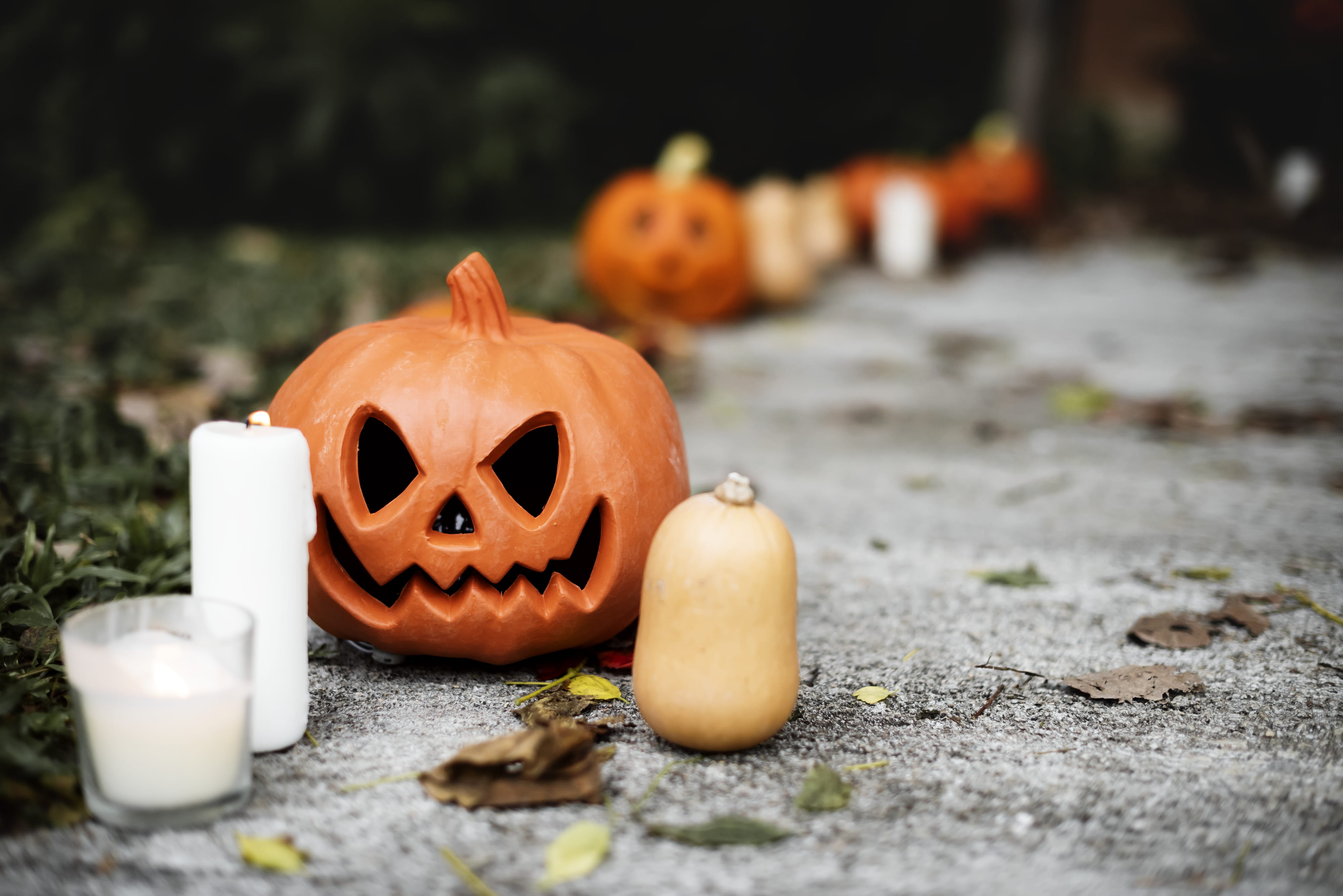 o, face, 4K, art and craft, jack olantern, pumpkin, halloween, no people, celebration, anthropomorphic face, autumn, creativity, spooky, anthropomorphic, HD Wallpaper