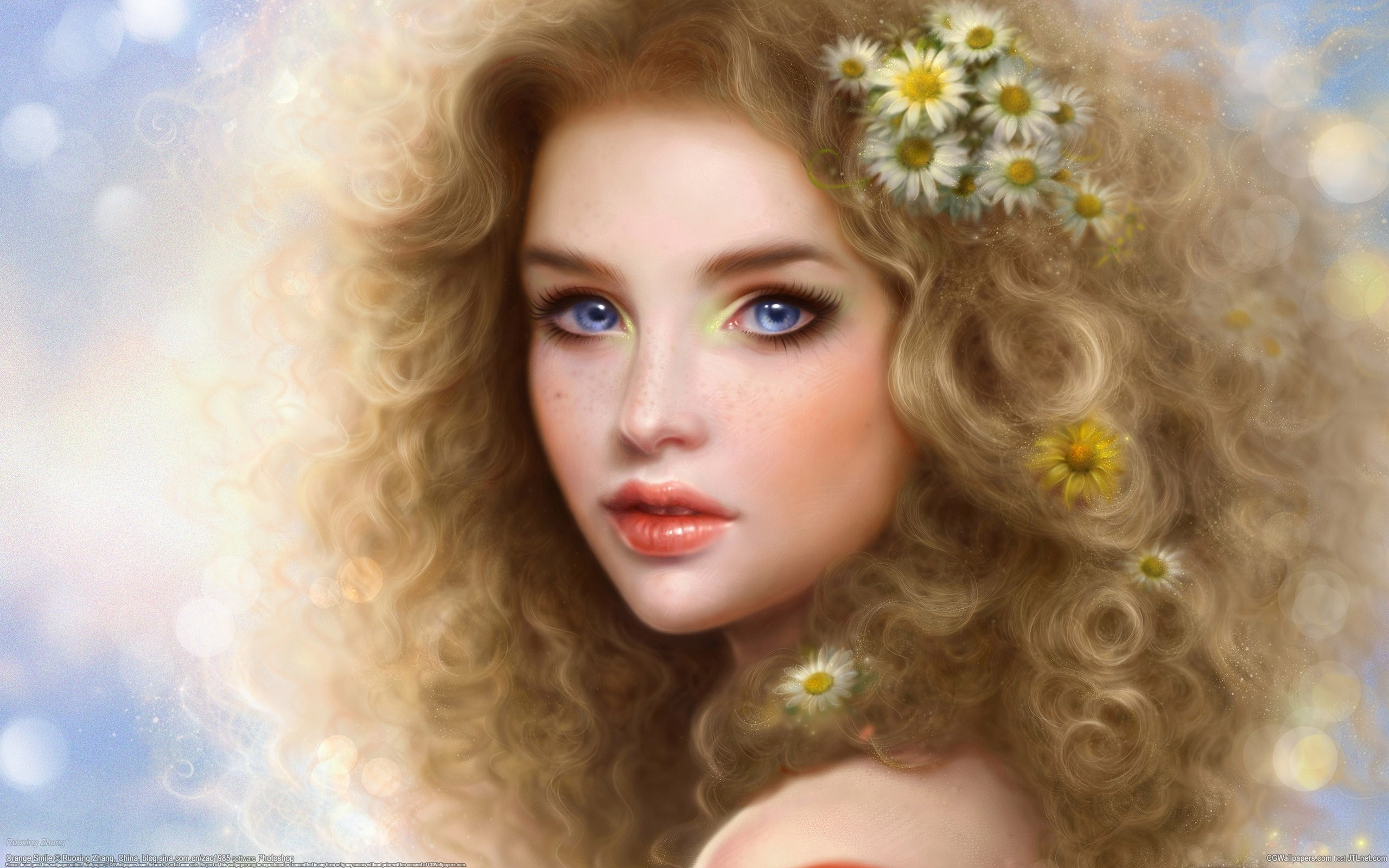 Blond, Girl, smiling, Smile, 2K, HD Wallpaper