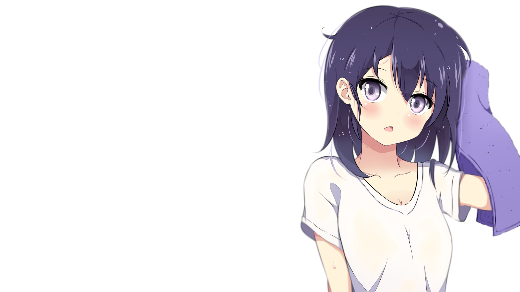 simple background, white background, white skin, Gabriel Dropout, 1080P, anime, anime girls, Vignette Tsukinose April, HD Wallpaper
