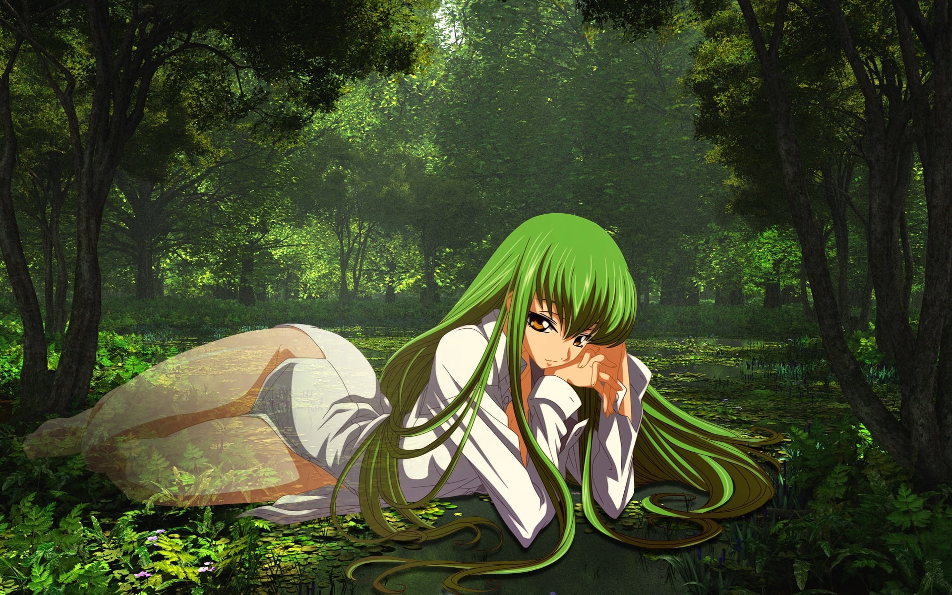 camping, leisure activity, fairy Tale, land, 1080P, computer Graphic, women, lifestyles, one Person, green Color, anime, leaf, outdoors, day, HD Wallpaper