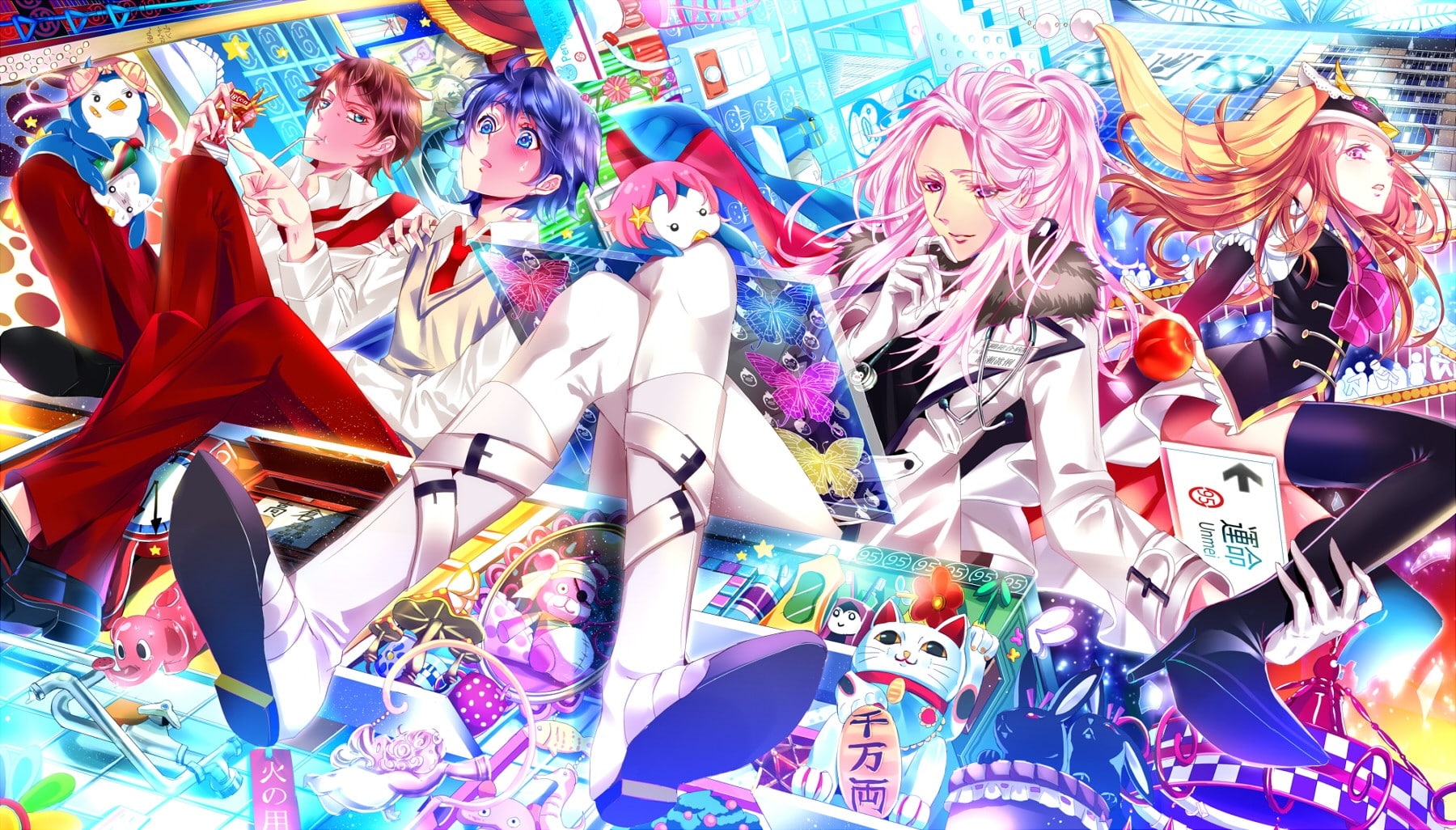 characters, penguindrum, anime girls, anime boys, anime, takakura, 720P, girls, mawaru penguindrum, takakura himari, himari, boys, mawaru, HD Wallpaper