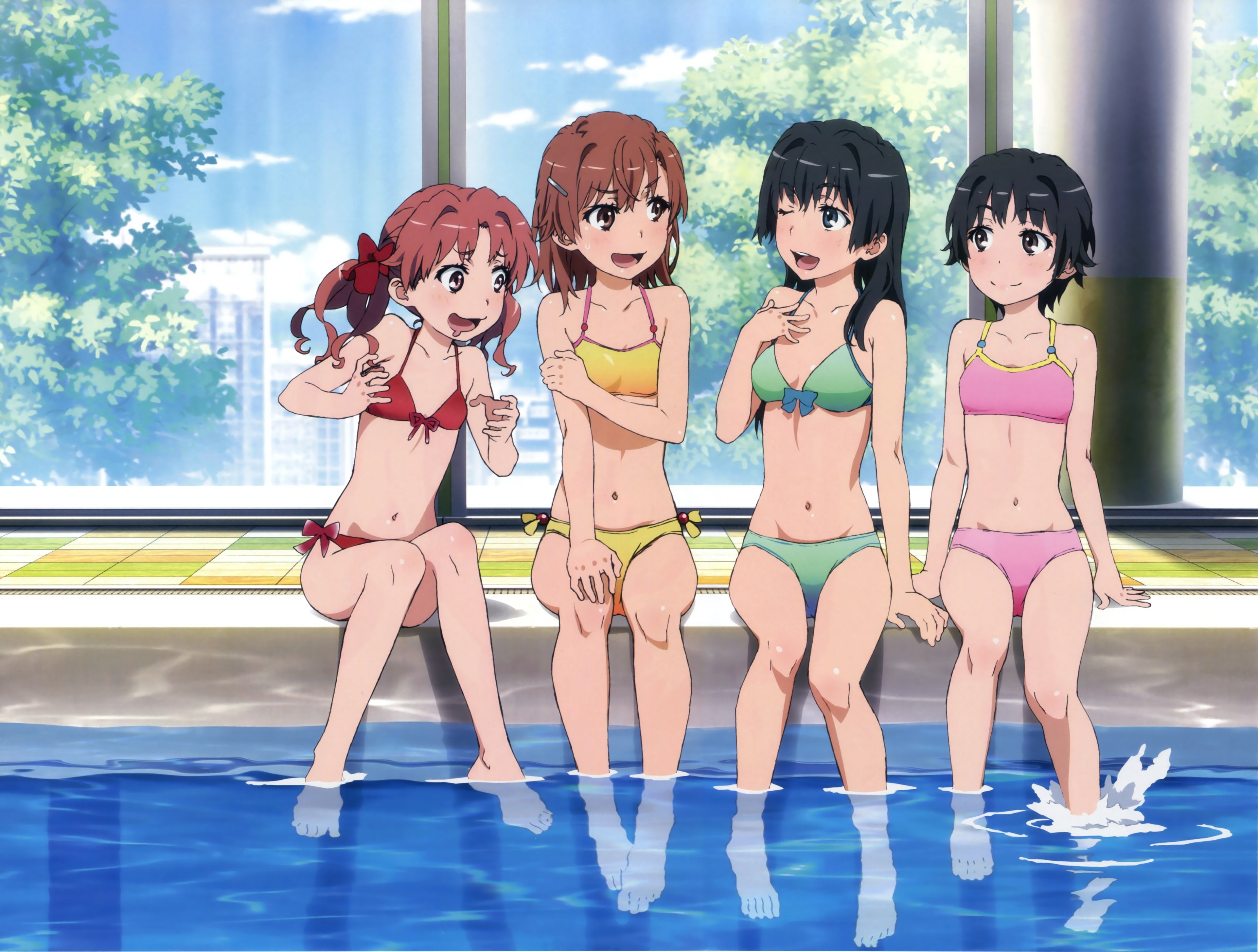 kagaku, railgun, kuroko, aru, saten, 4K, shirai, mikoto, misaka, ruiko, HD Wallpaper