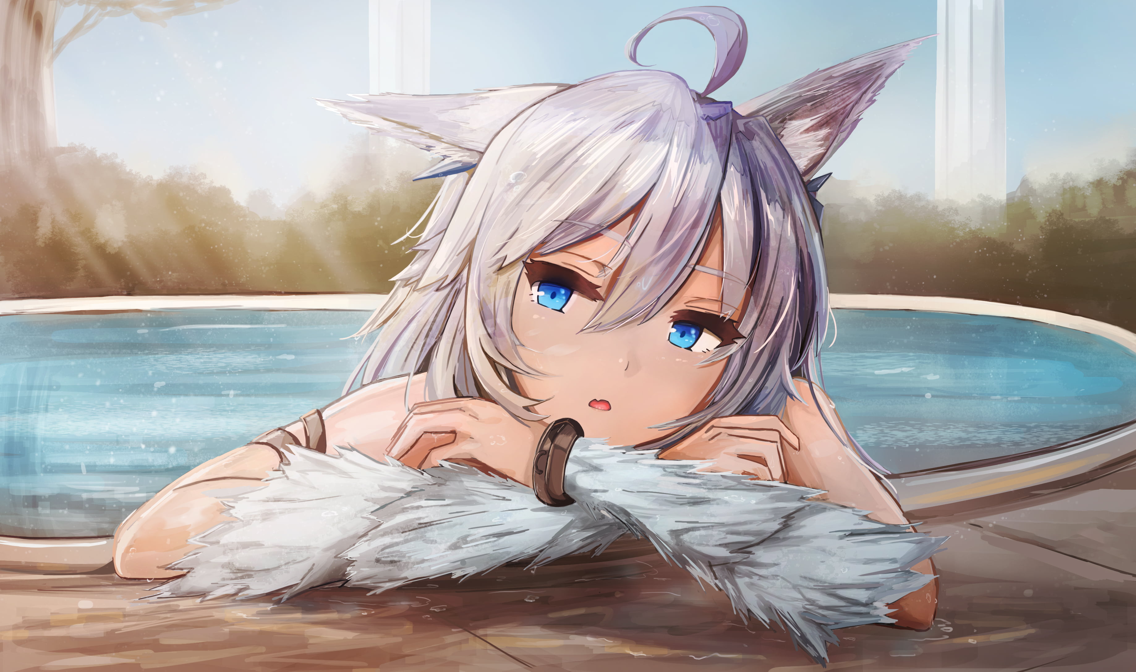 Redo of Healer, White Hair, Anime, Animal Ears, 2K, Long Hair, HD Wallpaper