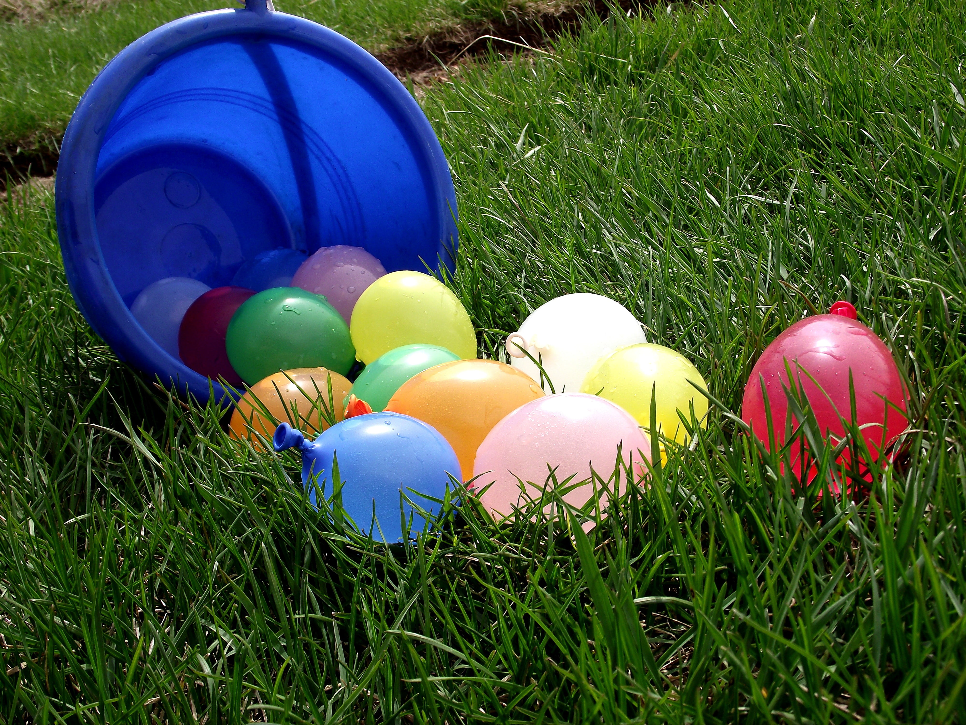 joy, easter, photography, land, grass area, water, blue, pile, easter egg, event, balloon, orange, springtime, many, game, green, toy, color, green Color, HD Wallpaper