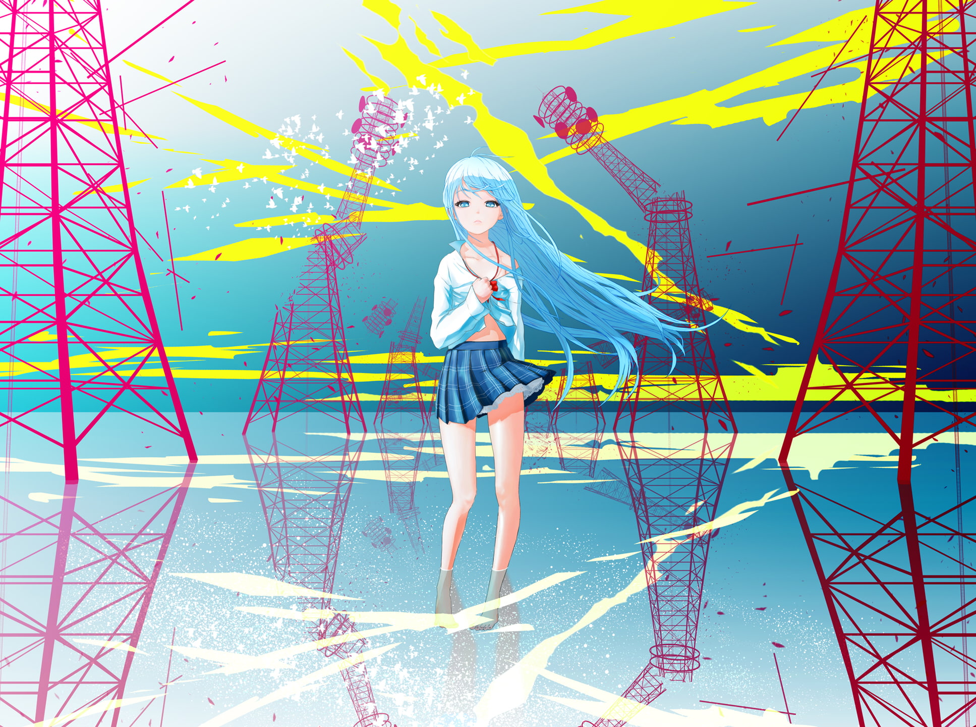 touwa, seishun, onna, denpa, water, otoko, 1080P, barefoot, erio, HD Wallpaper