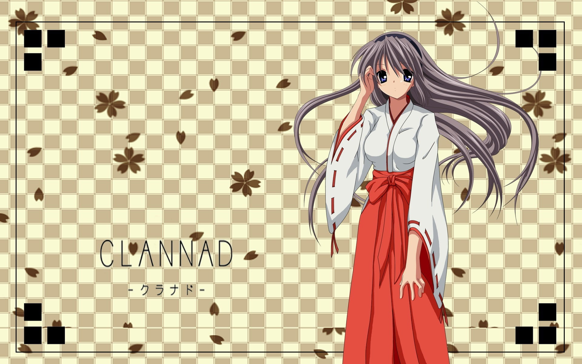 1080P, pattern, leisure activity, standing, front view, real people, adult, contemplation, Sakagami Tomoyo, one person, anime girls, beauty, indoors, Clannad, HD Wallpaper