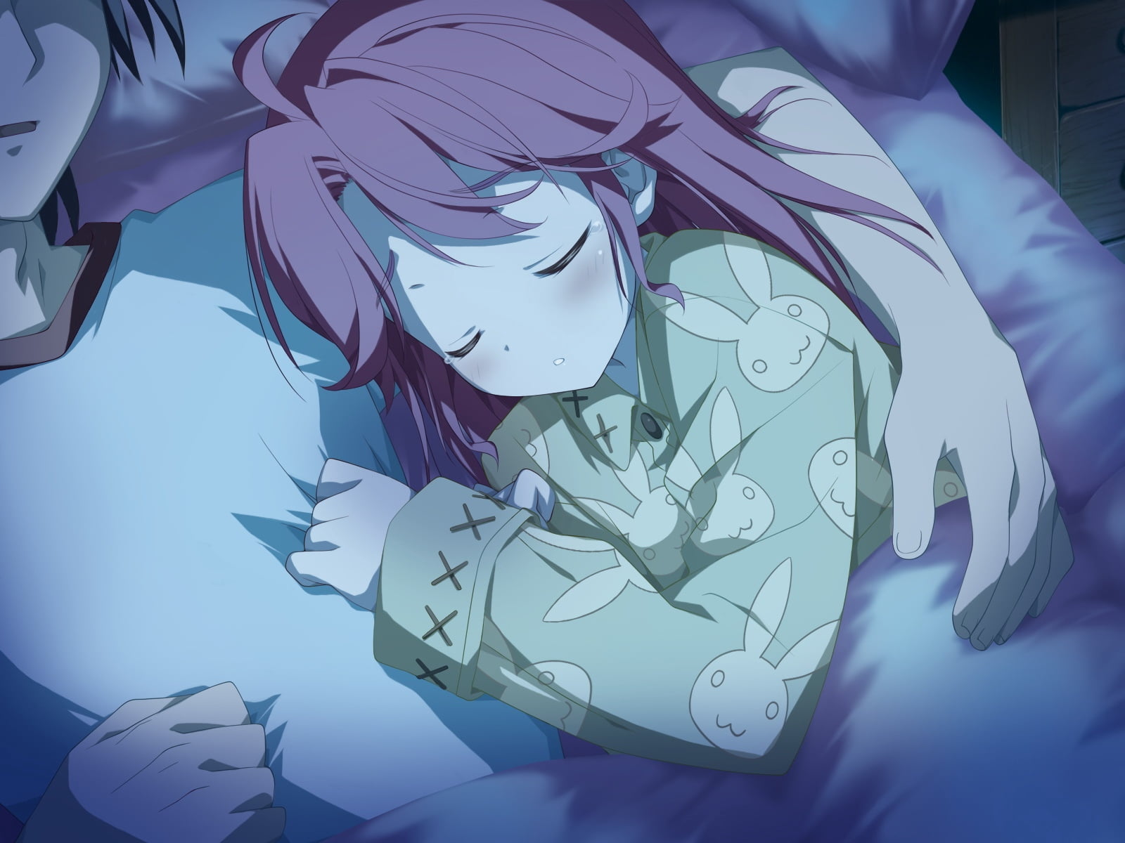 vertebrate, screenshot, pink color, no people, illuminated, blue, character, kogasaka chinami, close-up, 720P, girl, representation, toy, pajamas, high angle view, HD Wallpaper