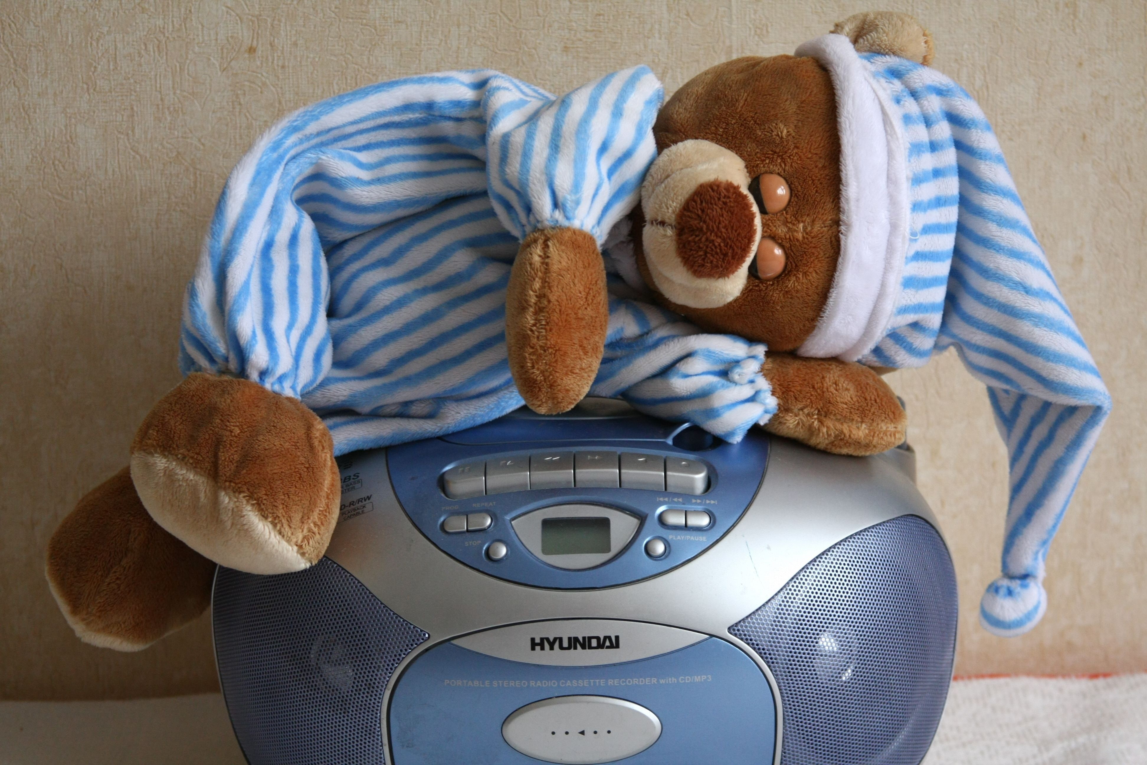 tape, sleeping, 4K, toy, pajamas, bear, HD Wallpaper