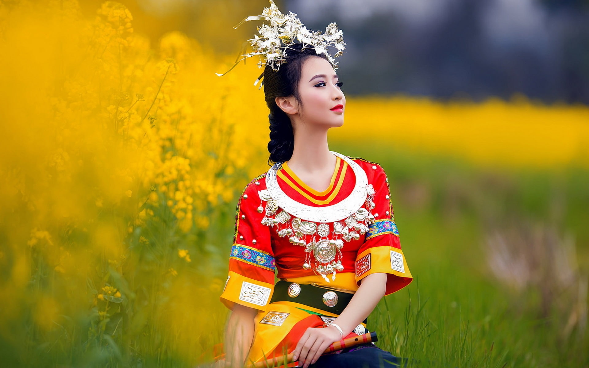 Ethnic, Minority, Chinese, Dress, 1080P, Girls, HD Wallpaper