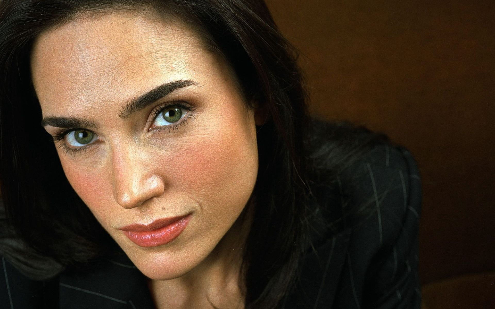 face, human face, close-up, contemplation, looking at camera, connelly, lipstick, headshot, make-up, jennifer connelly, body part, brunette, hair, beautiful woman, HD Wallpaper