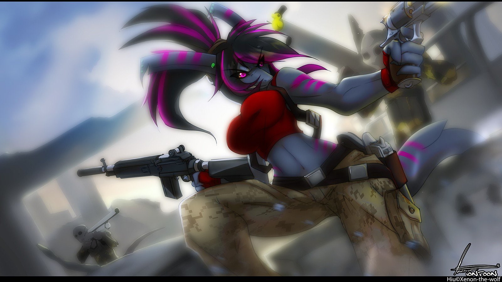 sport, representation, gun, Anthro, military, Furry, 720P, cargo pants, clothing, safety, security, M14 EBR, rifle, aiming, close-up, activity, protection, HD Wallpaper