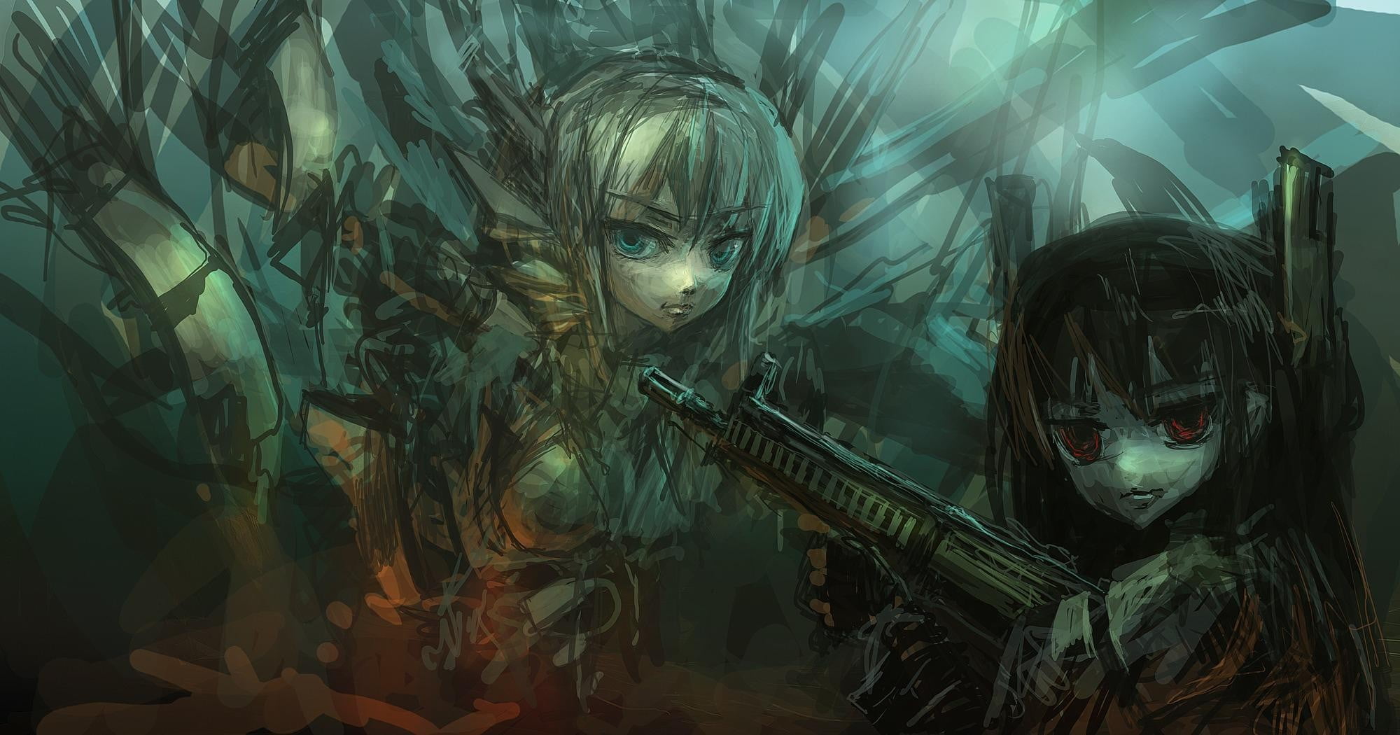festival, indoors, horror, mask, halloween, celebration, art, character, creativity, representation, gunner, 1080P, costume, cyberpunk, female likeness, HD Wallpaper