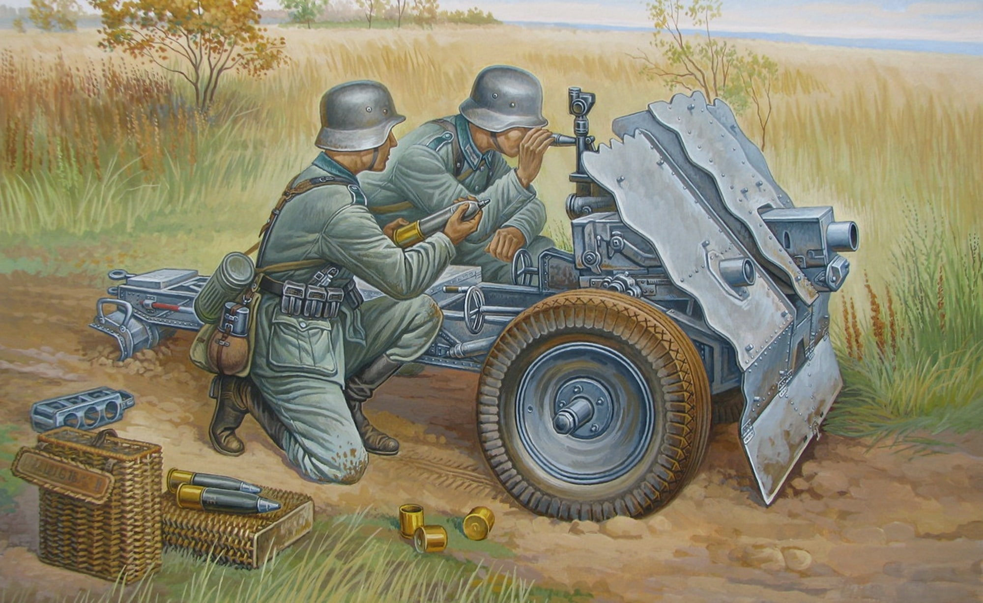 5 cm leIG 18, equipment, guidance, 1080P, goal, 75 mm, shells, the gunners, gun, easy, The second world war, position, figure, infantry, field, HD Wallpaper