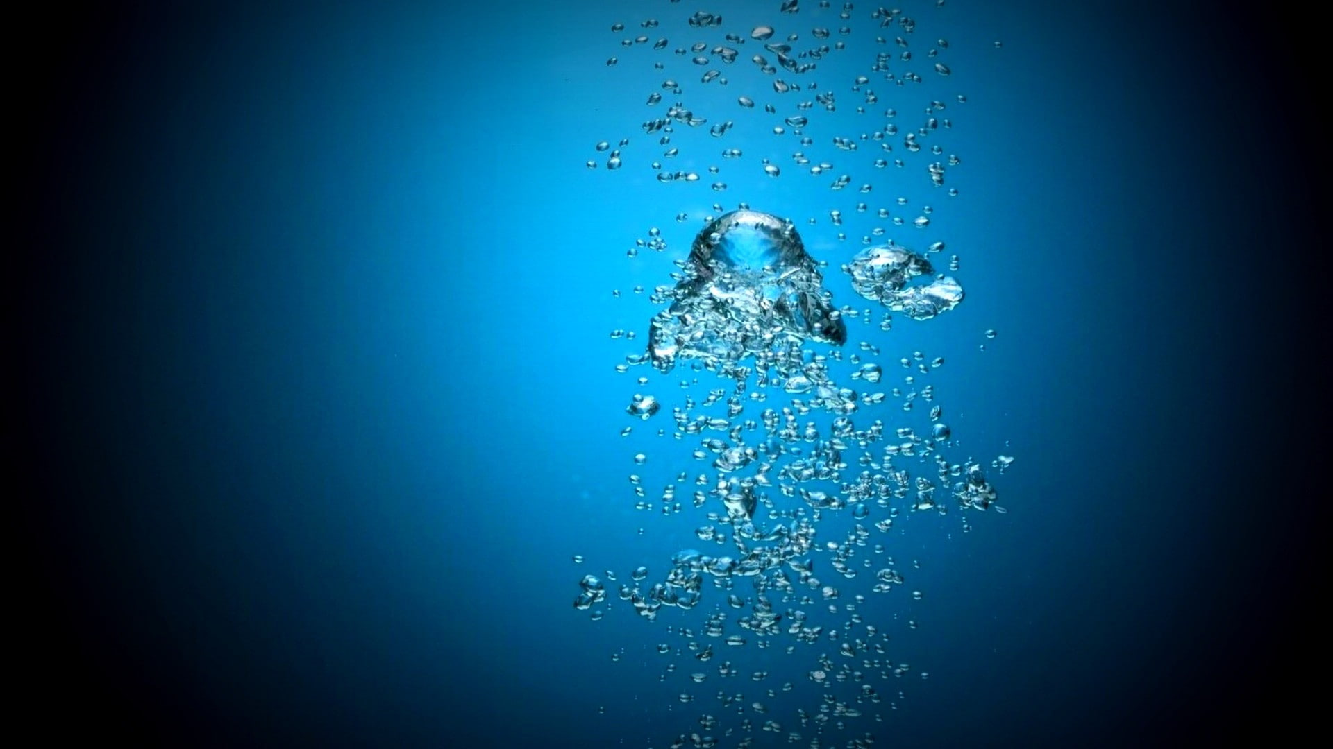 1080P, drop, purity, food and drink, bubbles, indoors, close-up, splashing, water, blue, blue background, transparent, bubble, blurred motion, copy space, HD Wallpaper