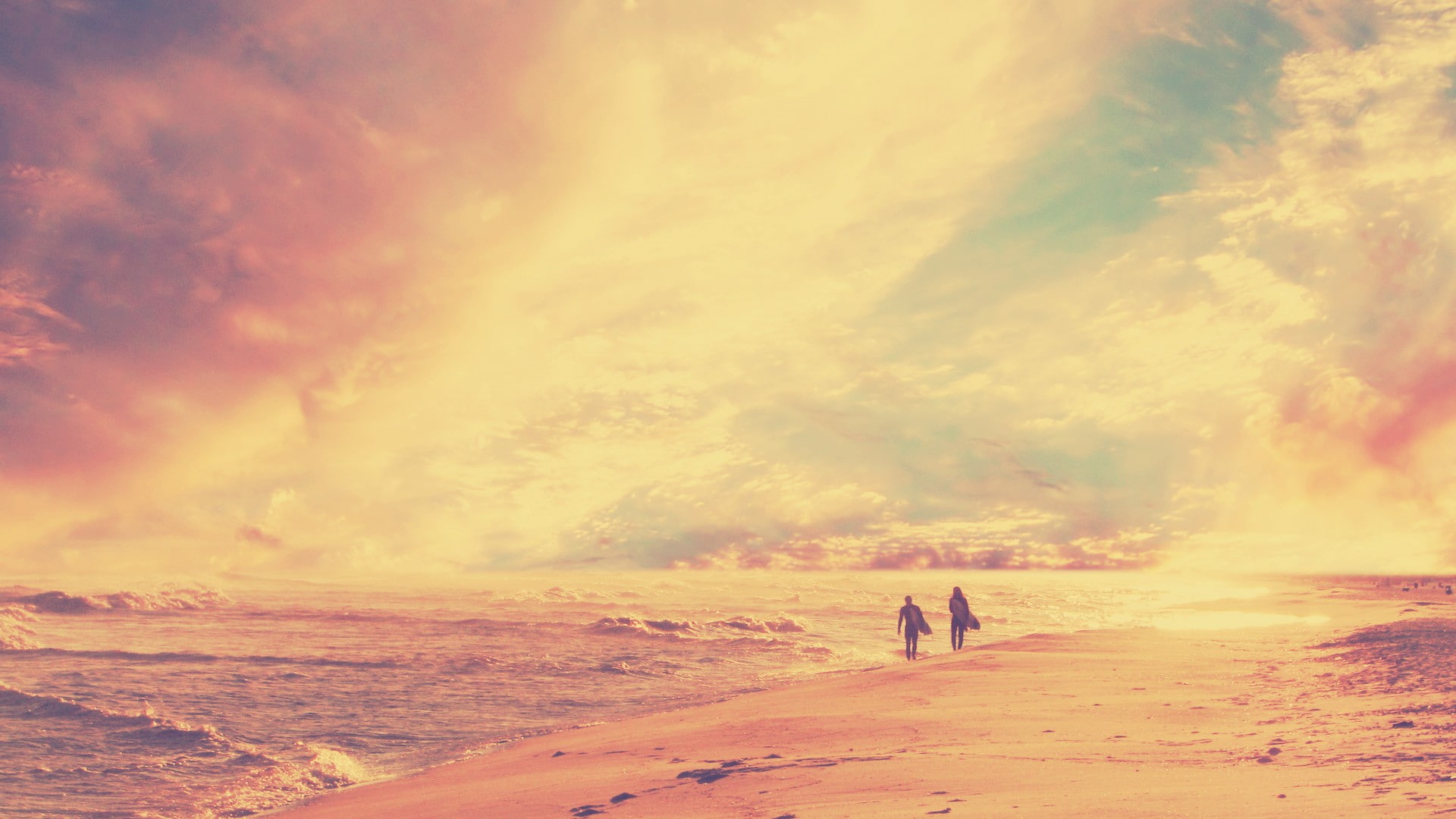 beach, surf, surfing, ocean, hd, warm, 1080P, nature, HD Wallpaper