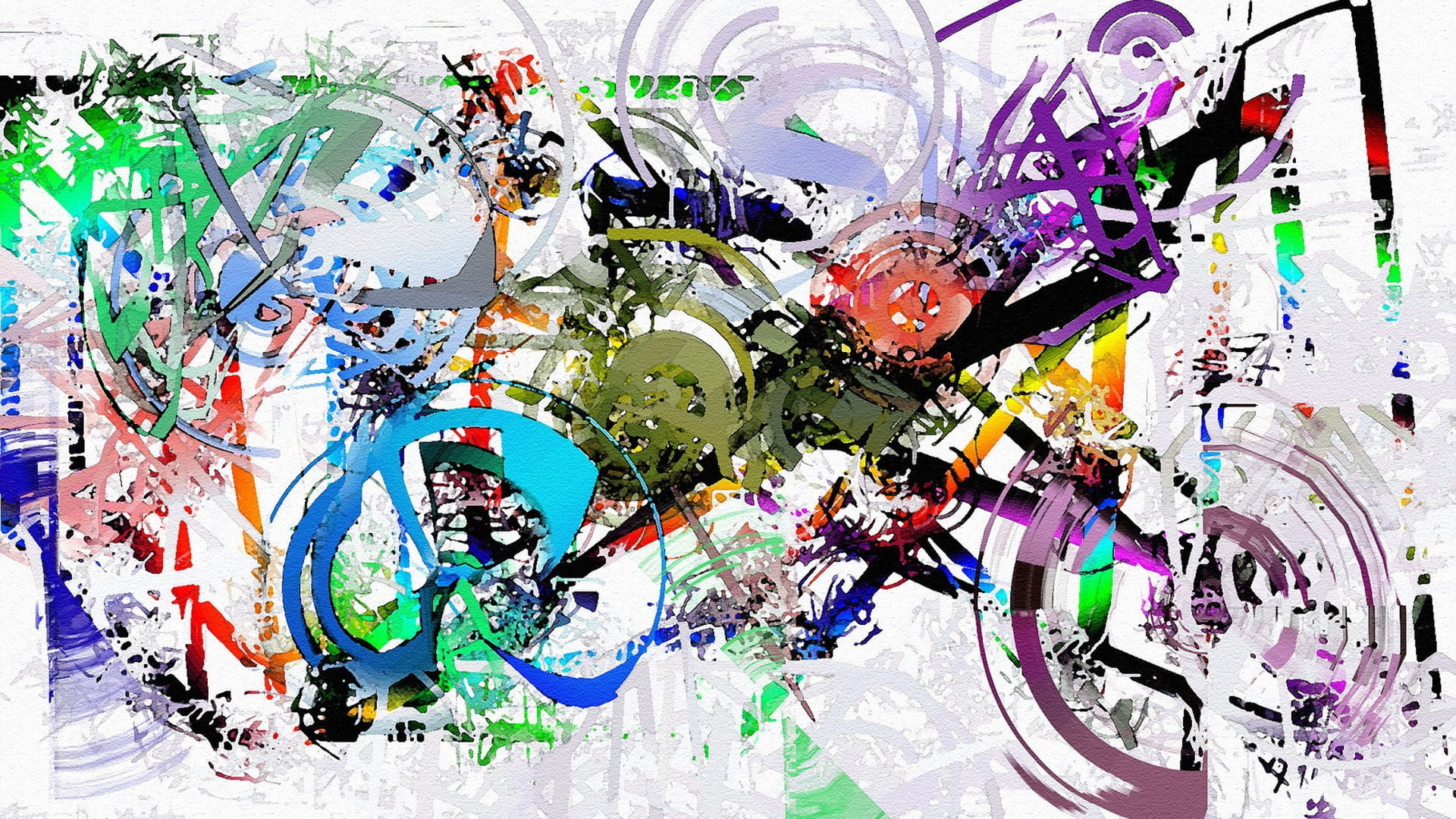 art and craft, backgrounds, choice, chaos, city, painting, creativity, full frame, circle, direction, artwork, lines, studio shot, no people, messy, motorcycle, HD Wallpaper