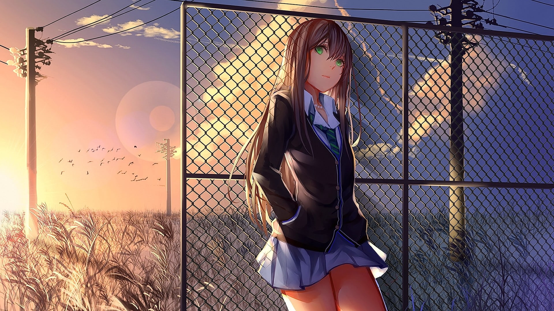 anime, long hair, 1080P, Shibuya Rin, HD Wallpaper