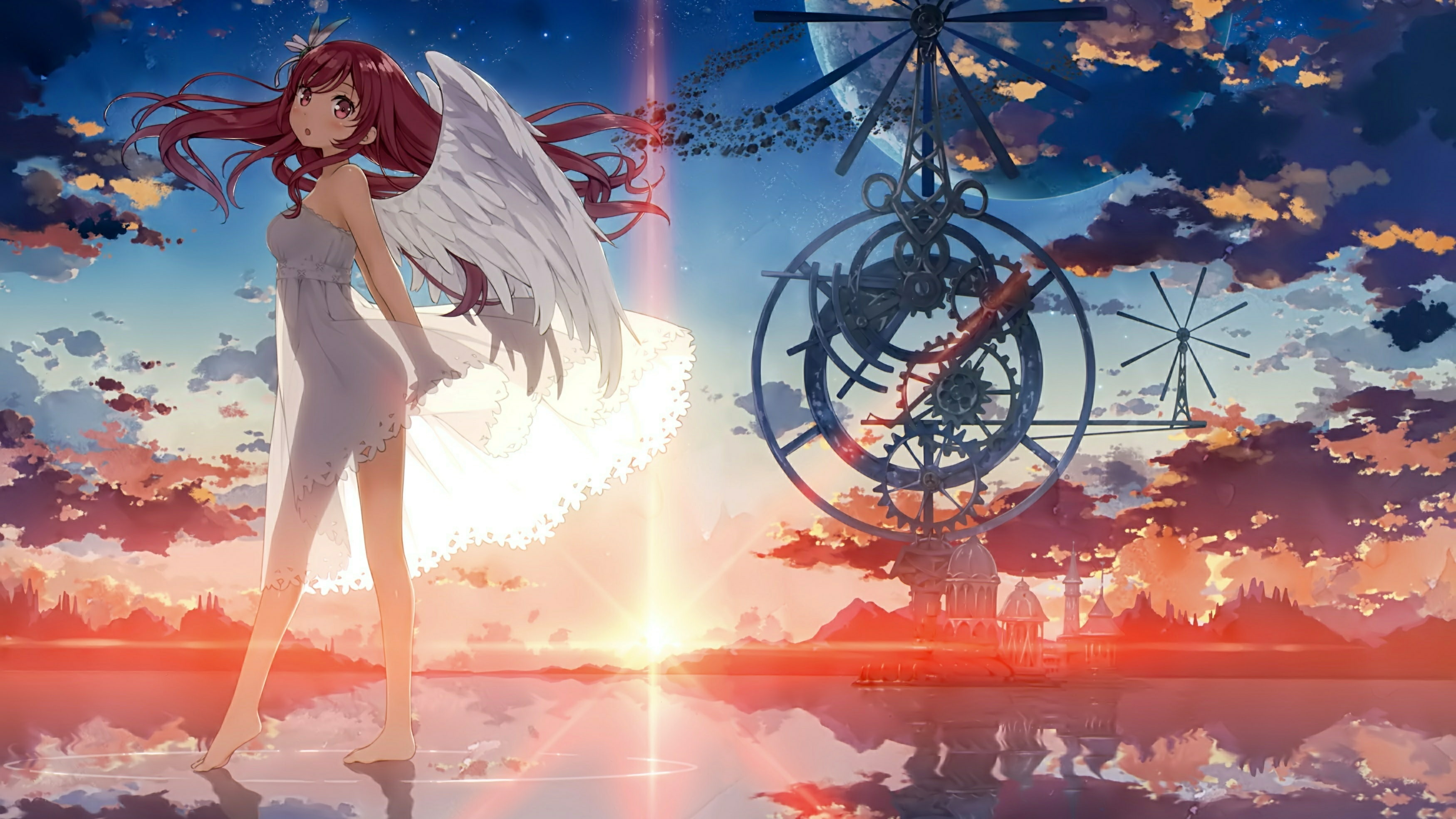 Kurumi (Kantoku), sunset, 2K, HD Wallpaper