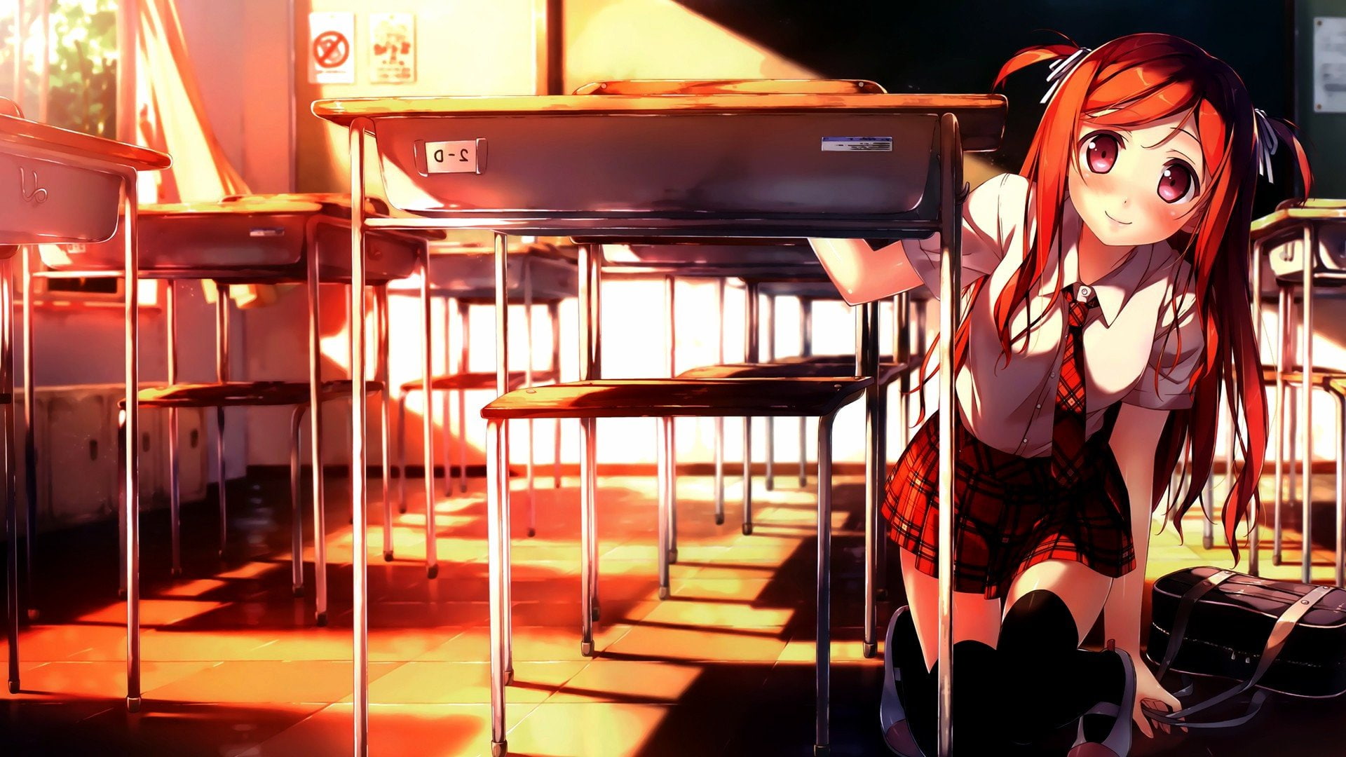 artist, uniforms, school, kantoku, girls, characters, anime, original, 1080P, kurumi, HD Wallpaper